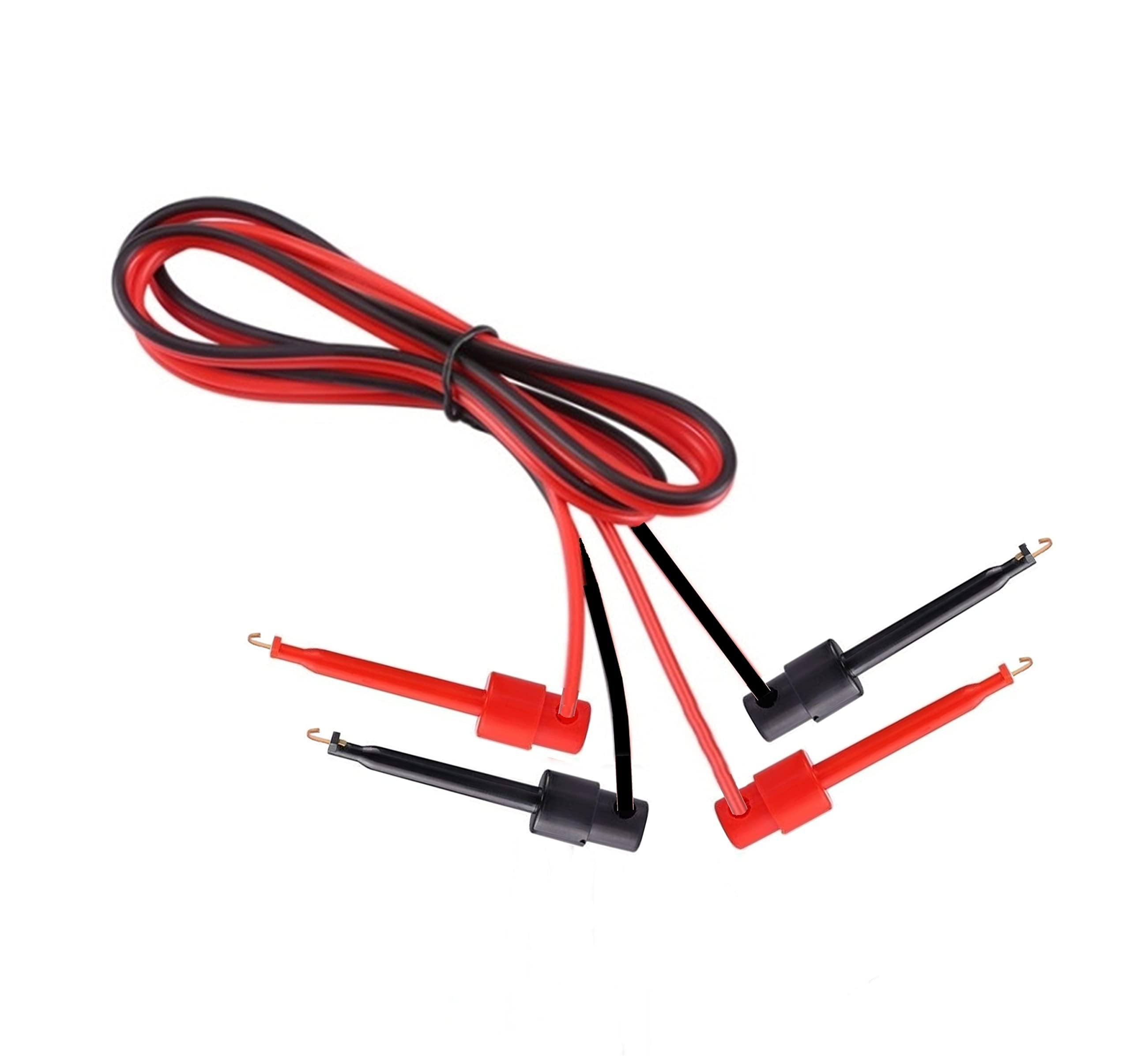 e4u Quality 57mm Test Hook Clip To Test Hook Clip Red Black Test Probes Pair – 1 MTR (B09WKK2S2B) Amazon Price History, Amazon Price Tracker
