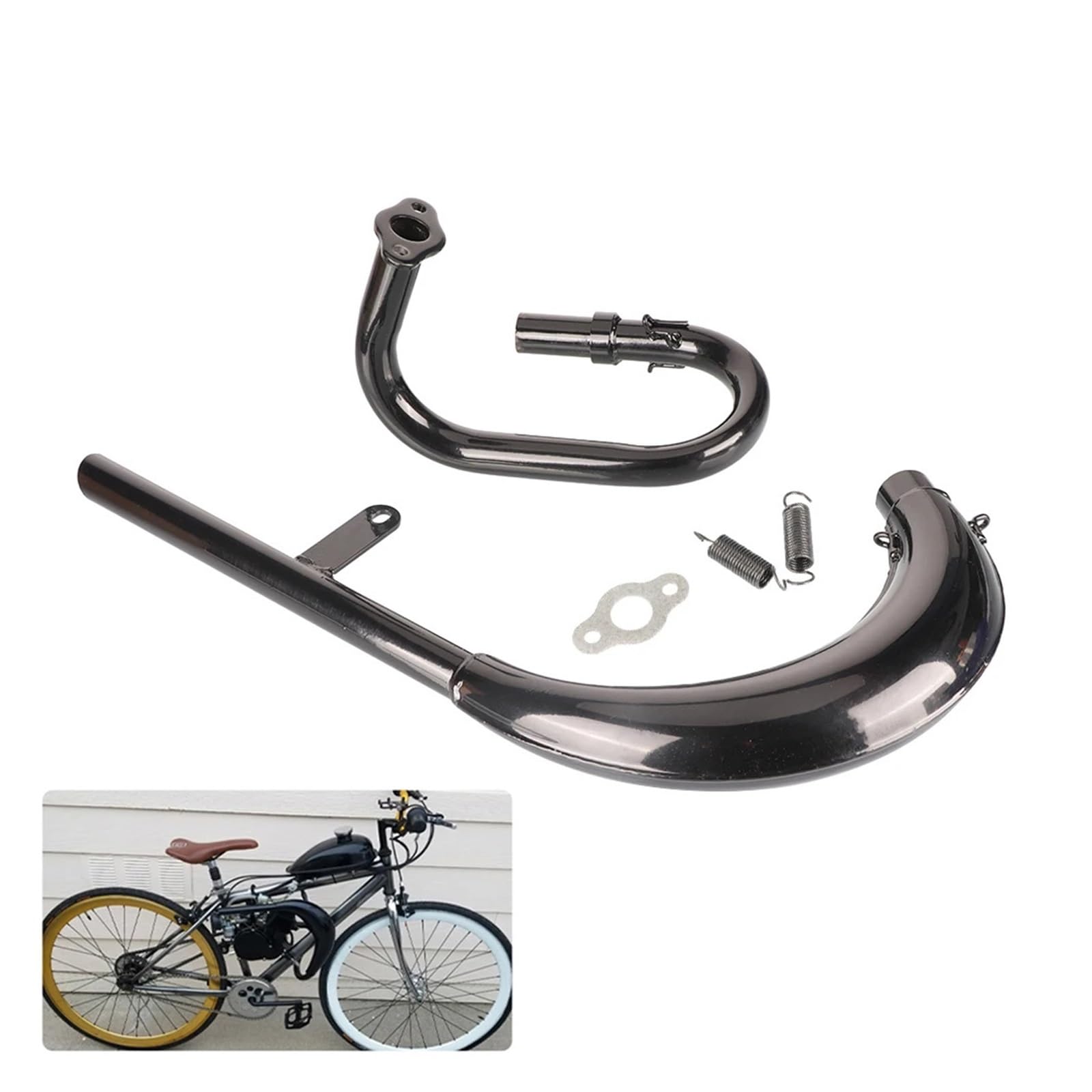 Motorrad Auspuff Schalldämpfer Split Pipe 2-Takt 50cc 66cc 80cc 100cc Motor Bike