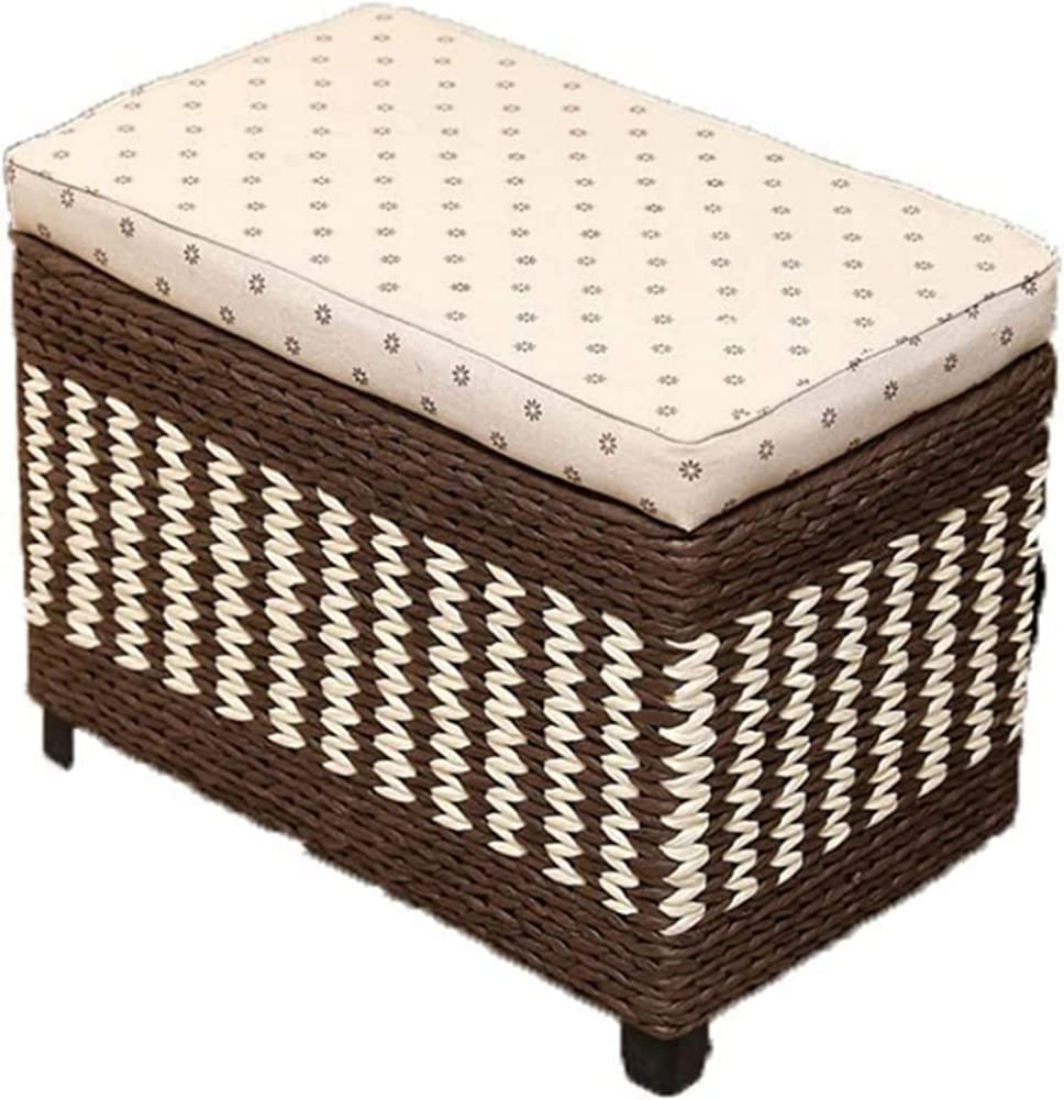 Tabourets multifonctions ottomans et repose-pieds tissés avec coffre intérieur