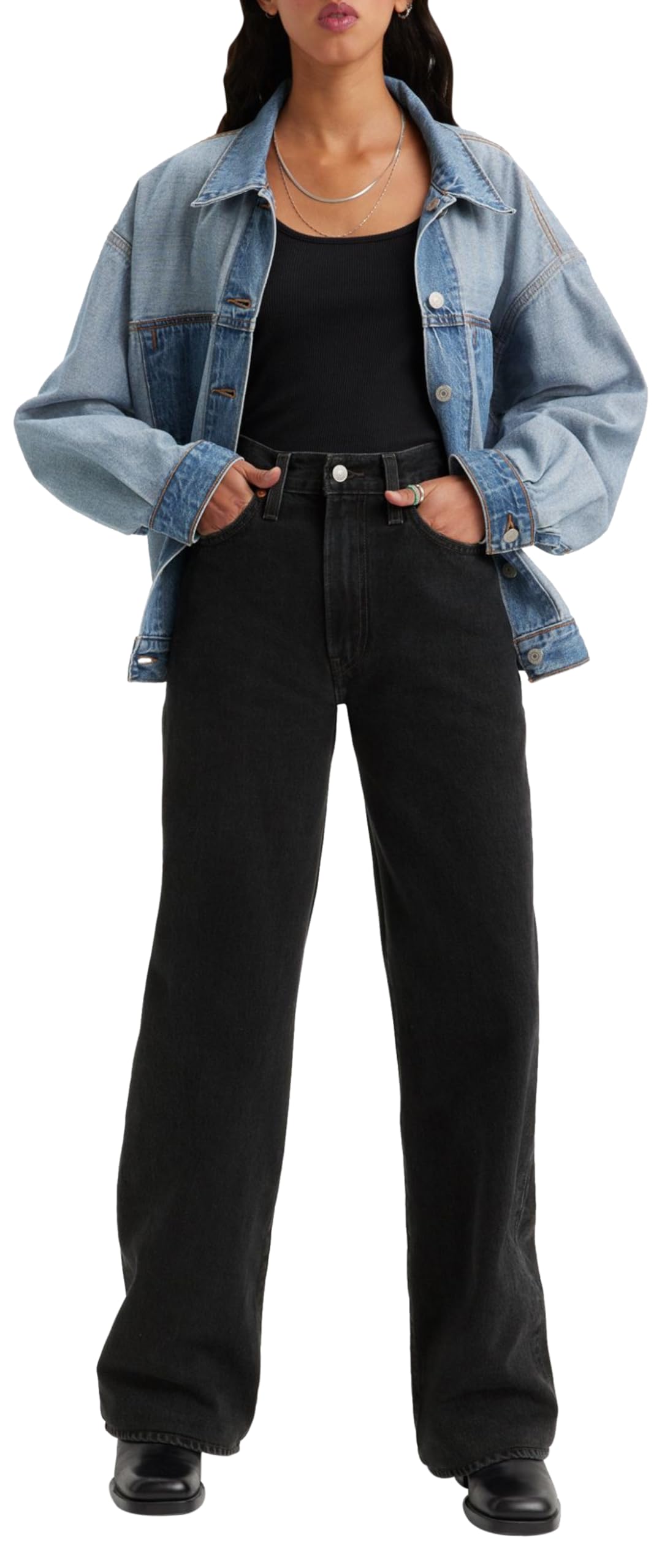 Levi's Ribcage Wide Leg Jeans Schwarz (30/32) Damen