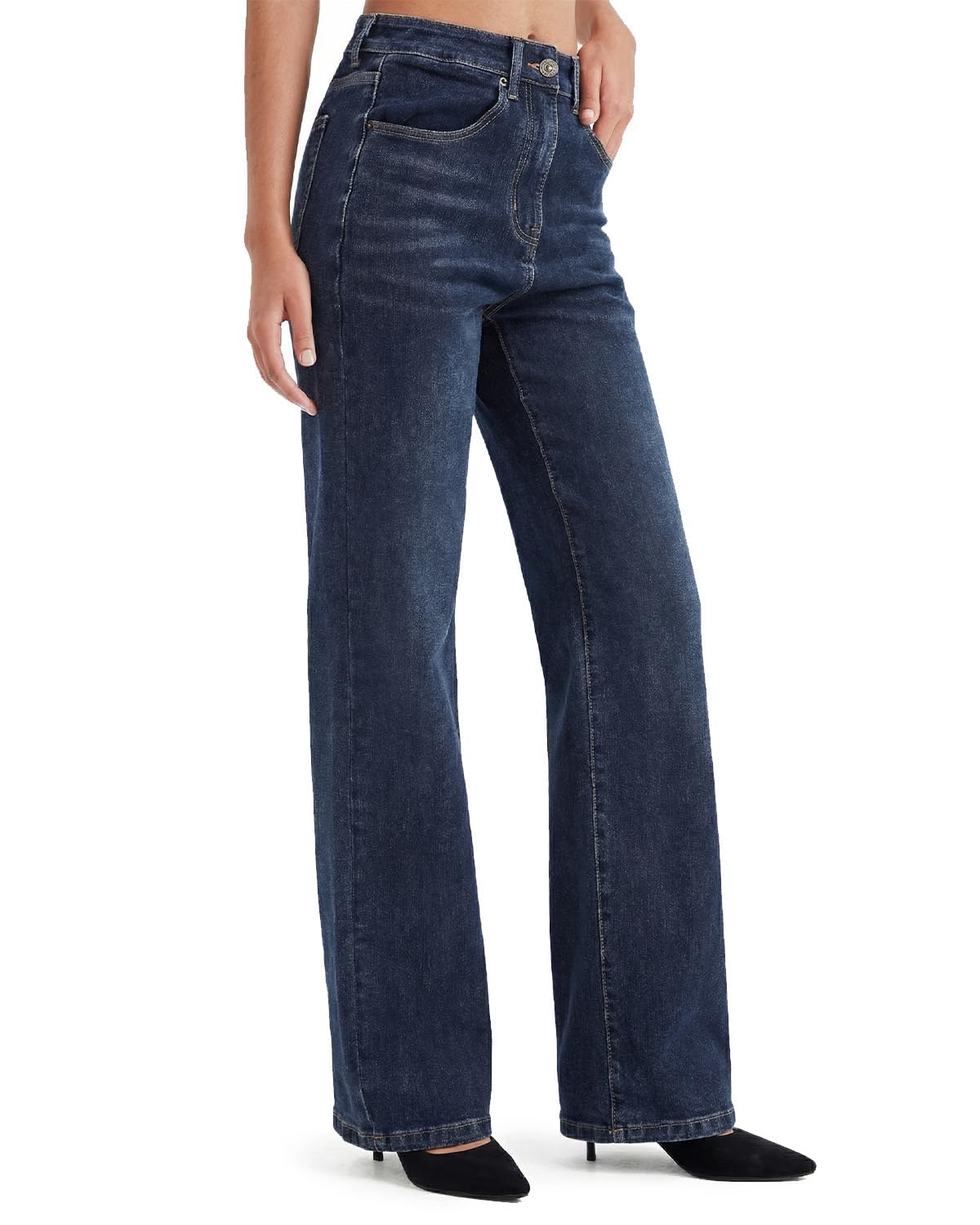 Zylioo Damen Jeans Extra Lang, Tall Female Jeanshose Mittlere Taille Denim Hose Geradem/Flared Schnitt