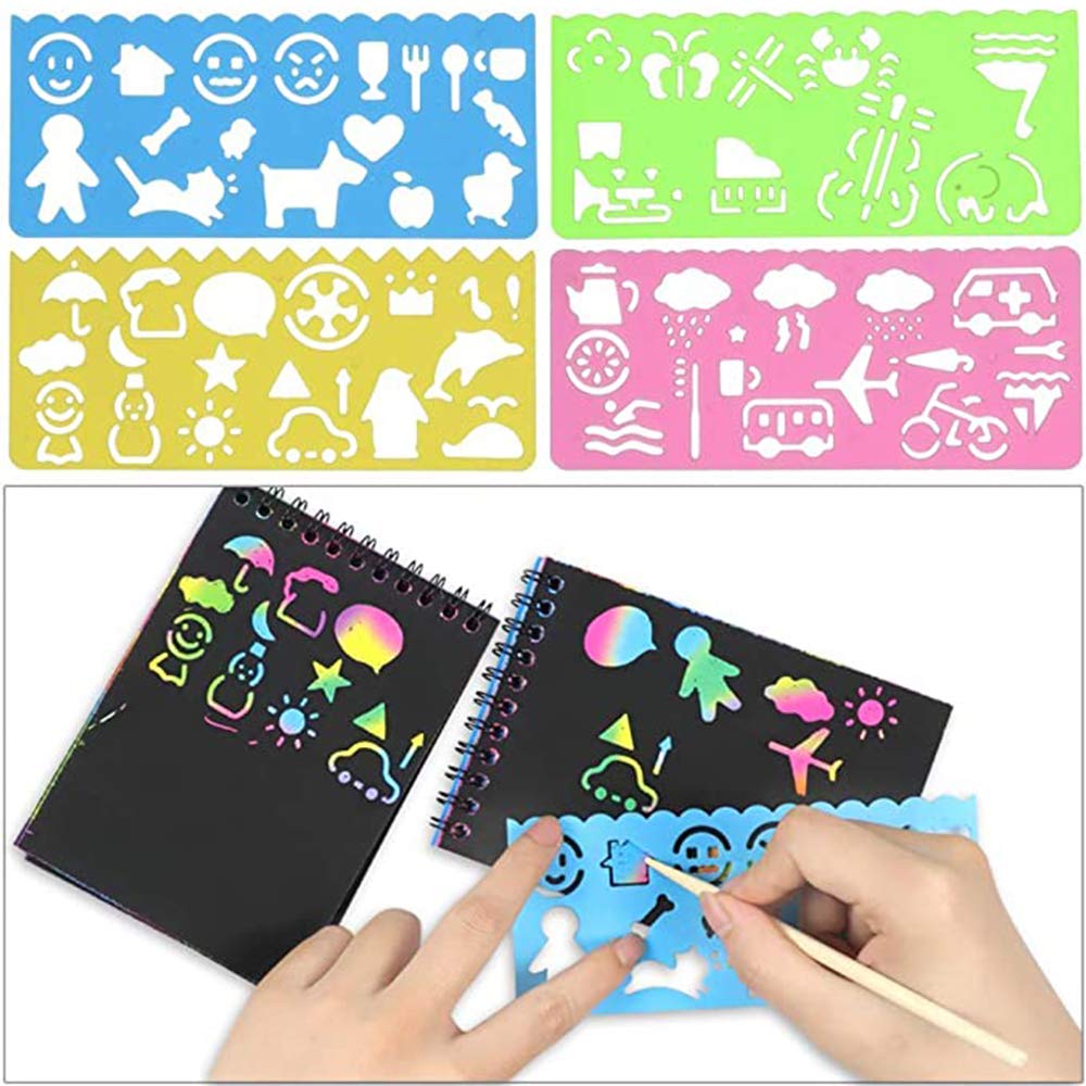 16 Pack Scratch Arts and Crafts Notebooks Scratch Note Pads Sketch Art