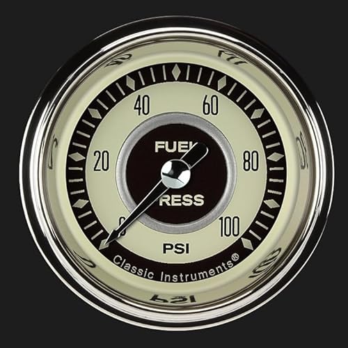 Classic Instruments NT146SHC Nostalgia 2-1/8"" Fuel Pressure Gauge 100 PSI Electric