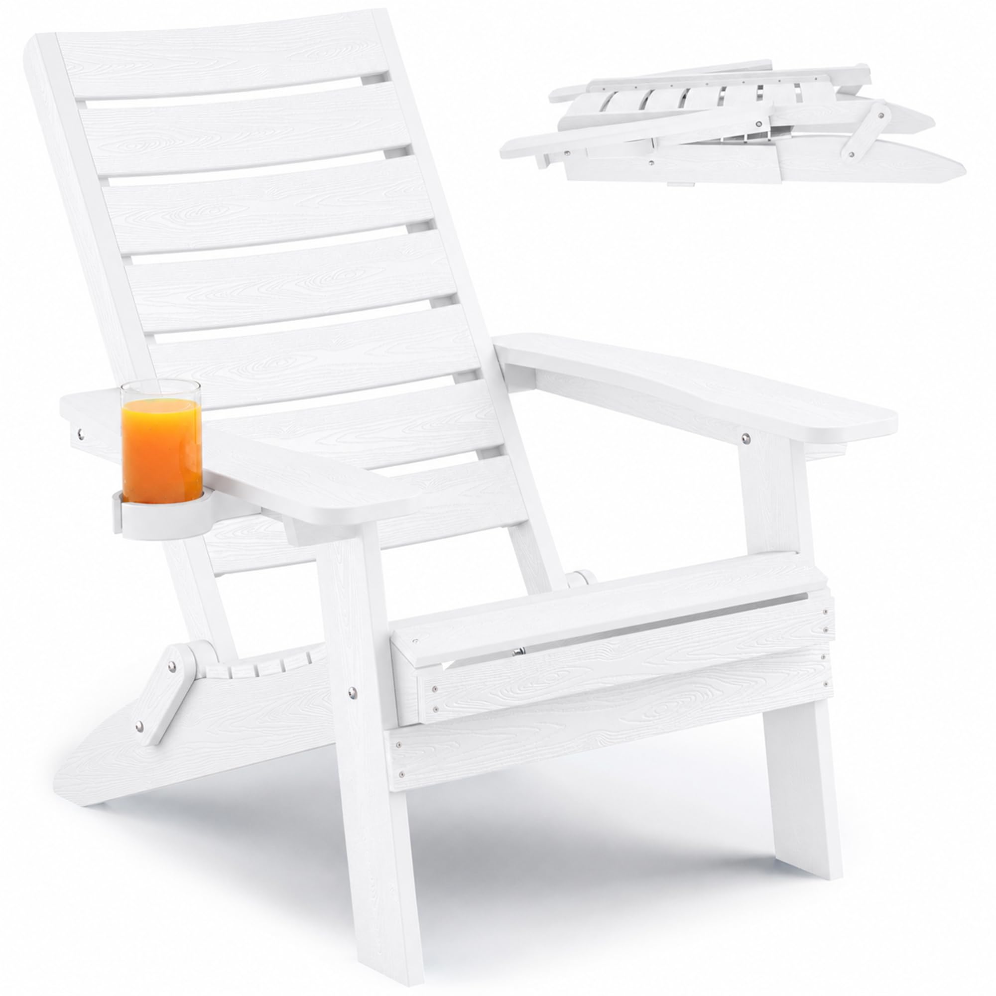 Amazon.com : YEFU Folding Adirondack Chairs Outdoor, Arc Backrest