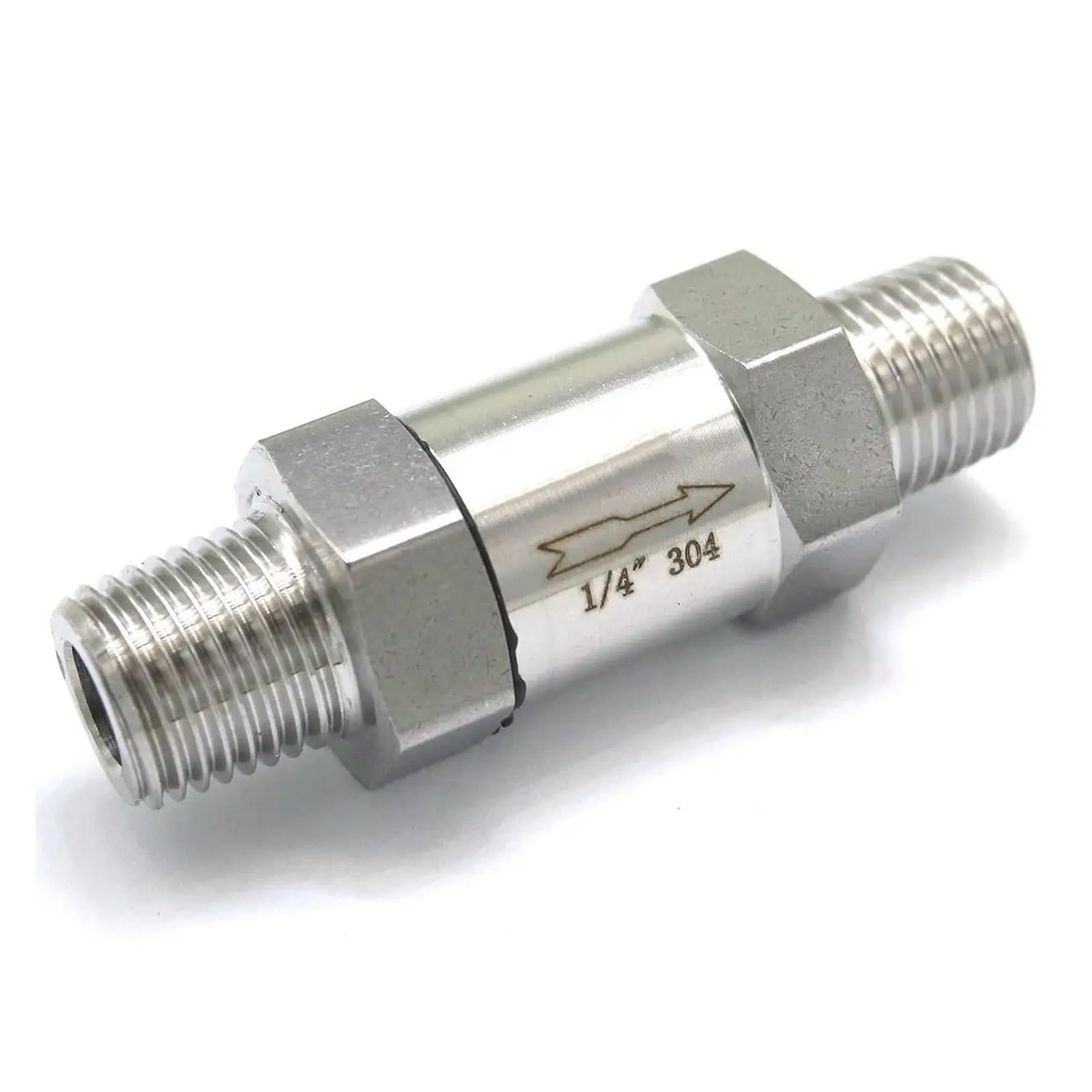 Clapet anti-retour 1/4 BSPT inox 304 pour eau gaz huile