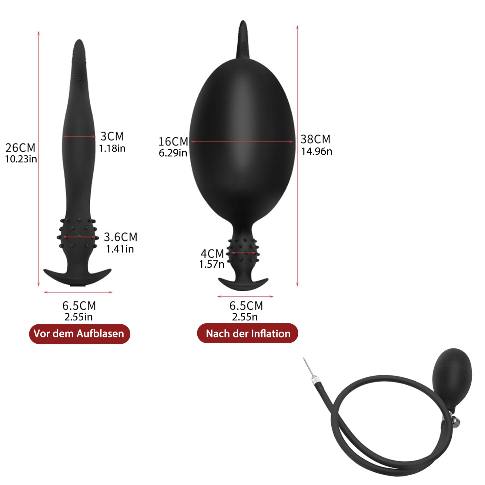 BDSMAGE Plug anale gonfiabile, Dildo Anal Plug in Donne Uomo, Analesex Plug Anale-Dilatatore, Anal Plug Coppie, Plug Anali Silicone, Sex Toys per coppie principianti professionali