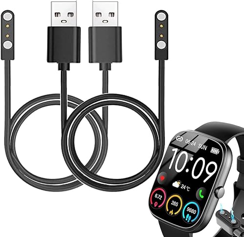 smaate Smart Watch Cargadores de cable compatibles con uaue T60 1.91 pulgadas smartwatch, 2 PC