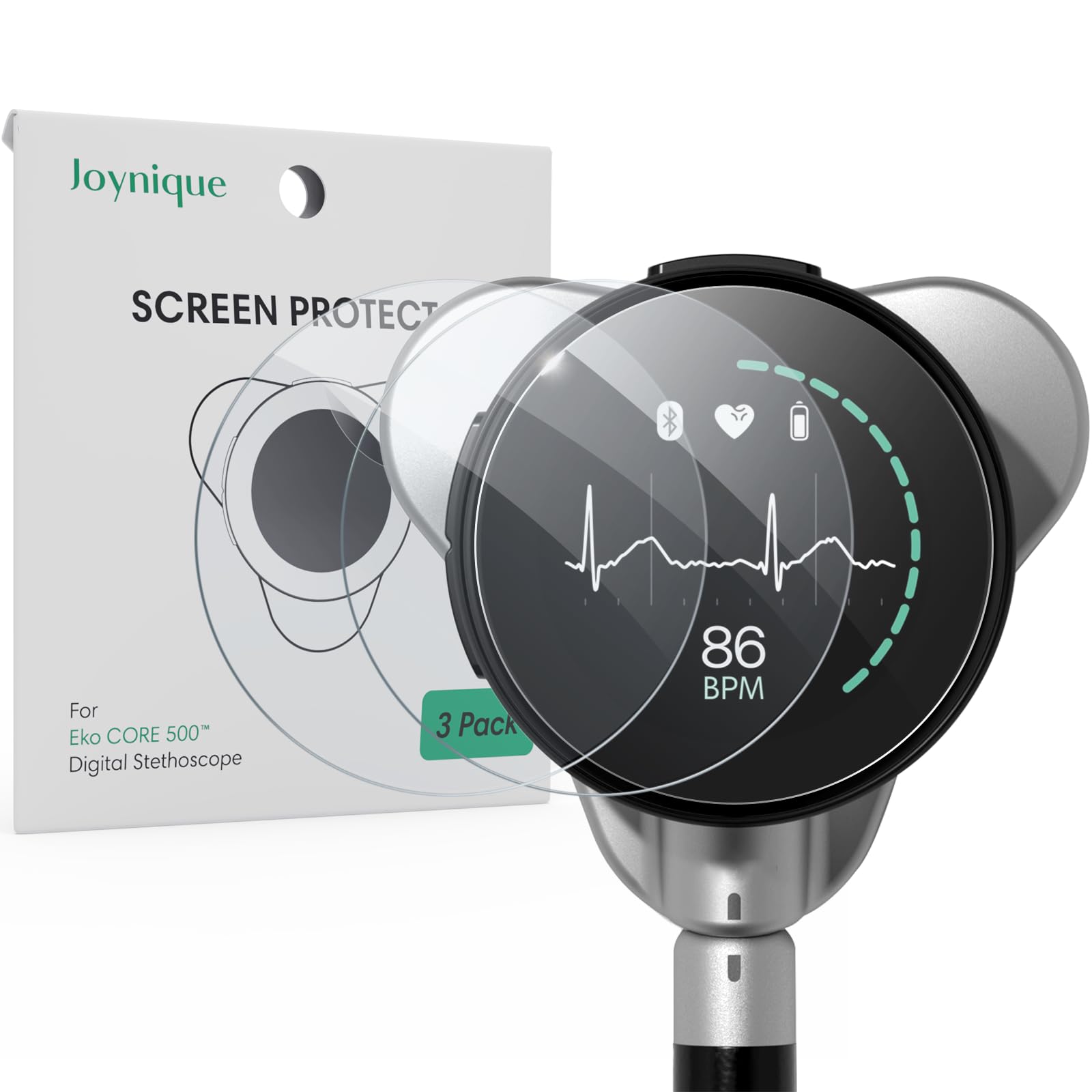 3-Pack for EKO CORE 500™ Digital Stethoscope Screen Protector [HD Clear Flexible EPU Film+Self-Healing][Anti-Scratch][Bubble-Free]