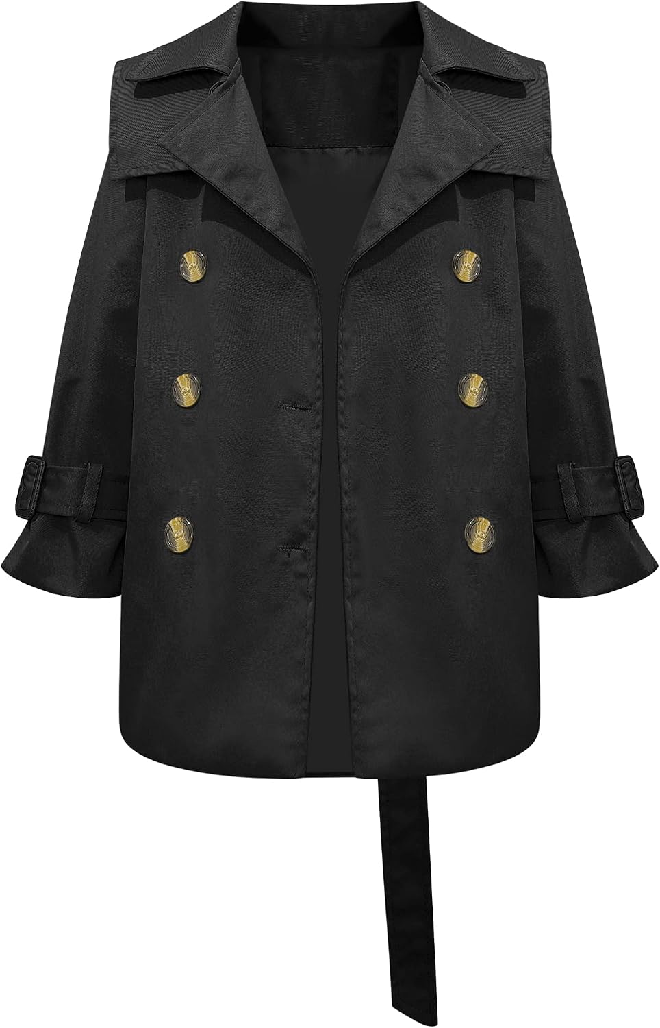 YiZYiF Kids Girls Trench Coat with Belt Lapel Double Breasted Jacket Dress Coats Fall Winter Windbreaker Outwear