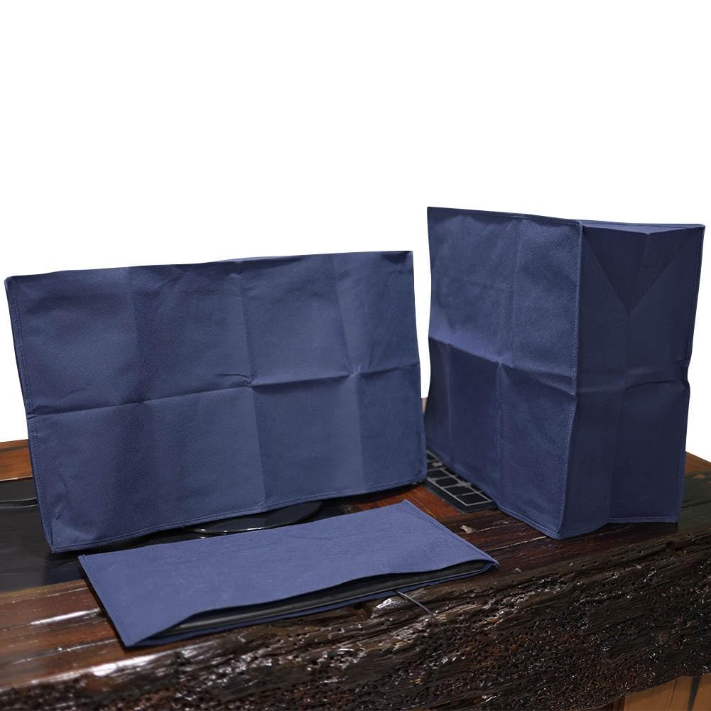 THE WHITE SHOP 3 PCS Computer Cover Monitor + Keyboard+ Computer Host Pc Dust Proof Computer Covers Case Computer Cover for Desktop Pc CPU Tower Protector (SIZE : 24inch)