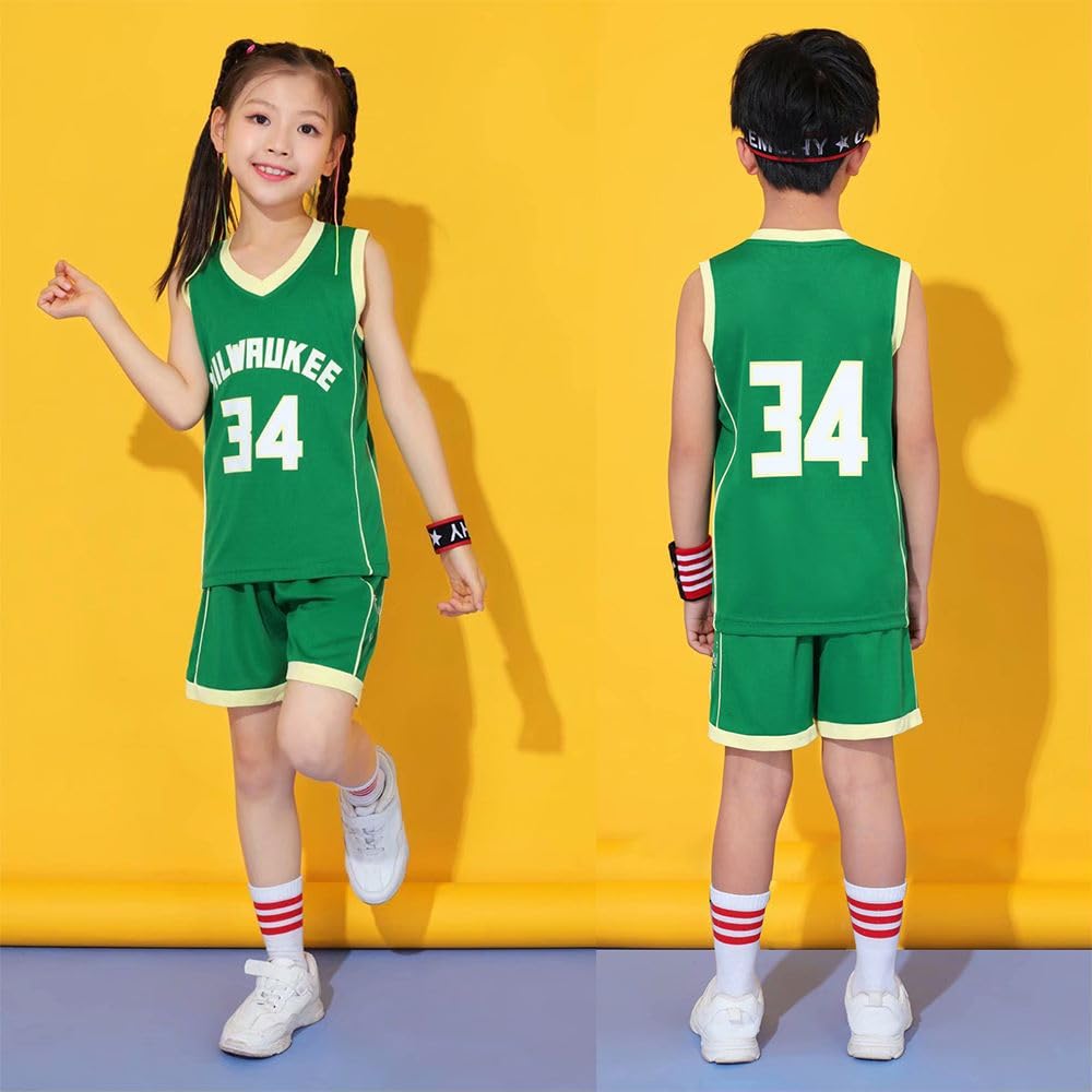 FUTERLY Completo Basket Bambino,2 Pezzi Completo Basket Ragazzo,Divisa Basket Bambino,Senza Maniche Maglia Basket Bambino,Canotta Basket Bambino e Pantaloncini,Completino Basket Bambino 4-14 Anni