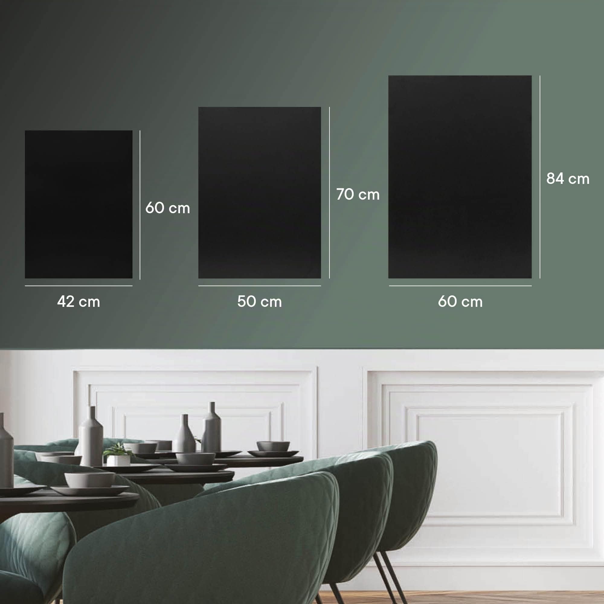 EUROPEL Tableau noir, Tableau Mural pour Écriture au Marqueur-craie, pour la Maison, Cuisine, Bureau, École, Bar, Décoration d'Événements Festifs, Ardoise Pense-bête, pour Message, Publicité (60x84cm)