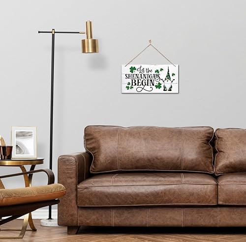 Vista 89 de Divertido letrero decorativo de madera del día de San Patricio, tréboles y travesuras impresas de madera para pared, decoración del hogar, letrero