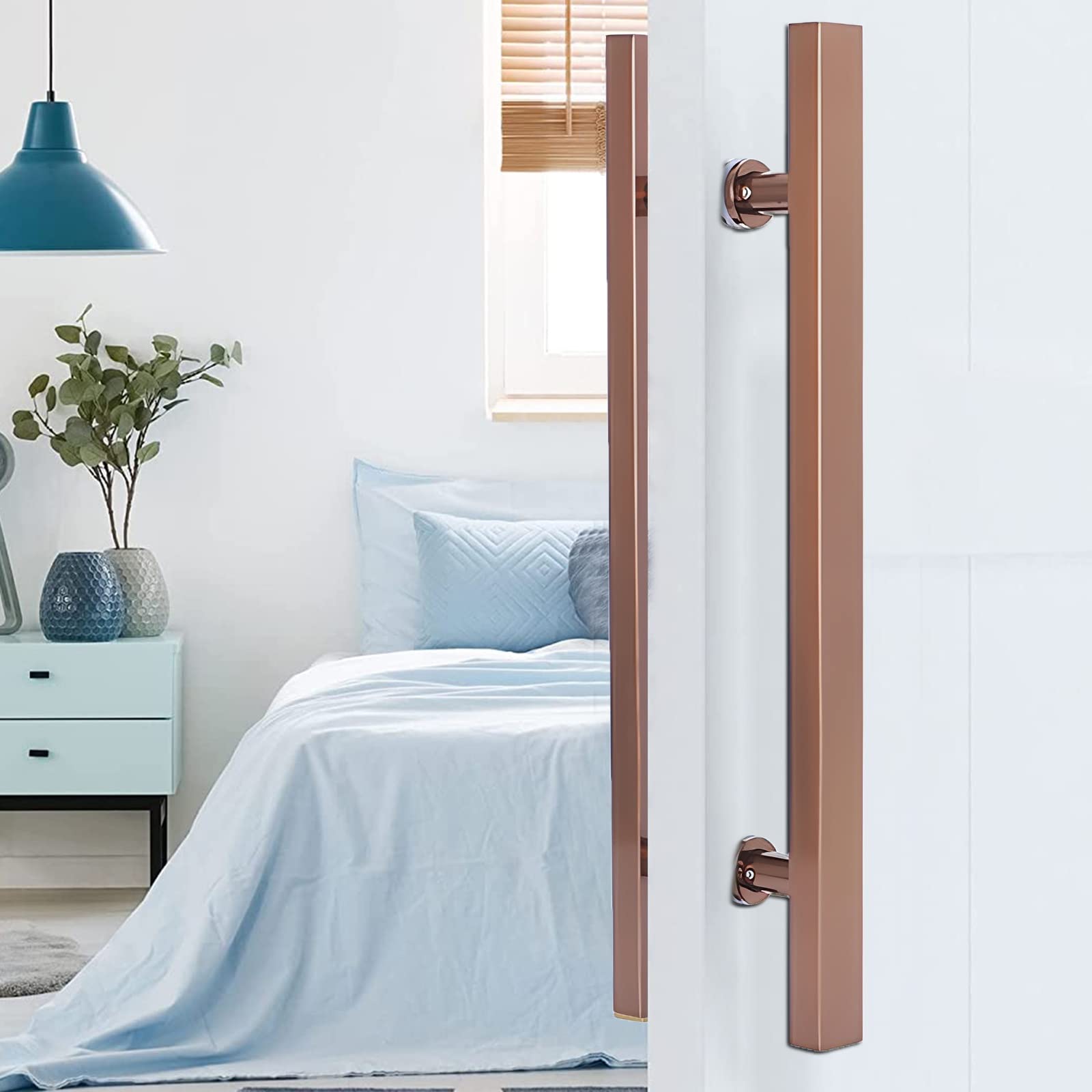 Poignée de porte à pousser en acier inoxydable en forme de H double face