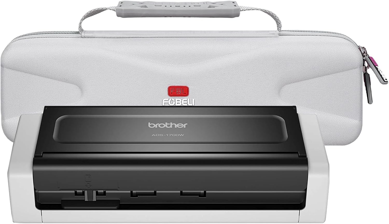 FBLFOBELI Hard Travel Carrying Case for Brother ADS-1250W / ADS-1700W / ADS-1800W / ADS-1200 / ADS-1300 Wireless Compact Desktop Scanner, Protective Storage Bag (Case Only) (Grey) - Image 7