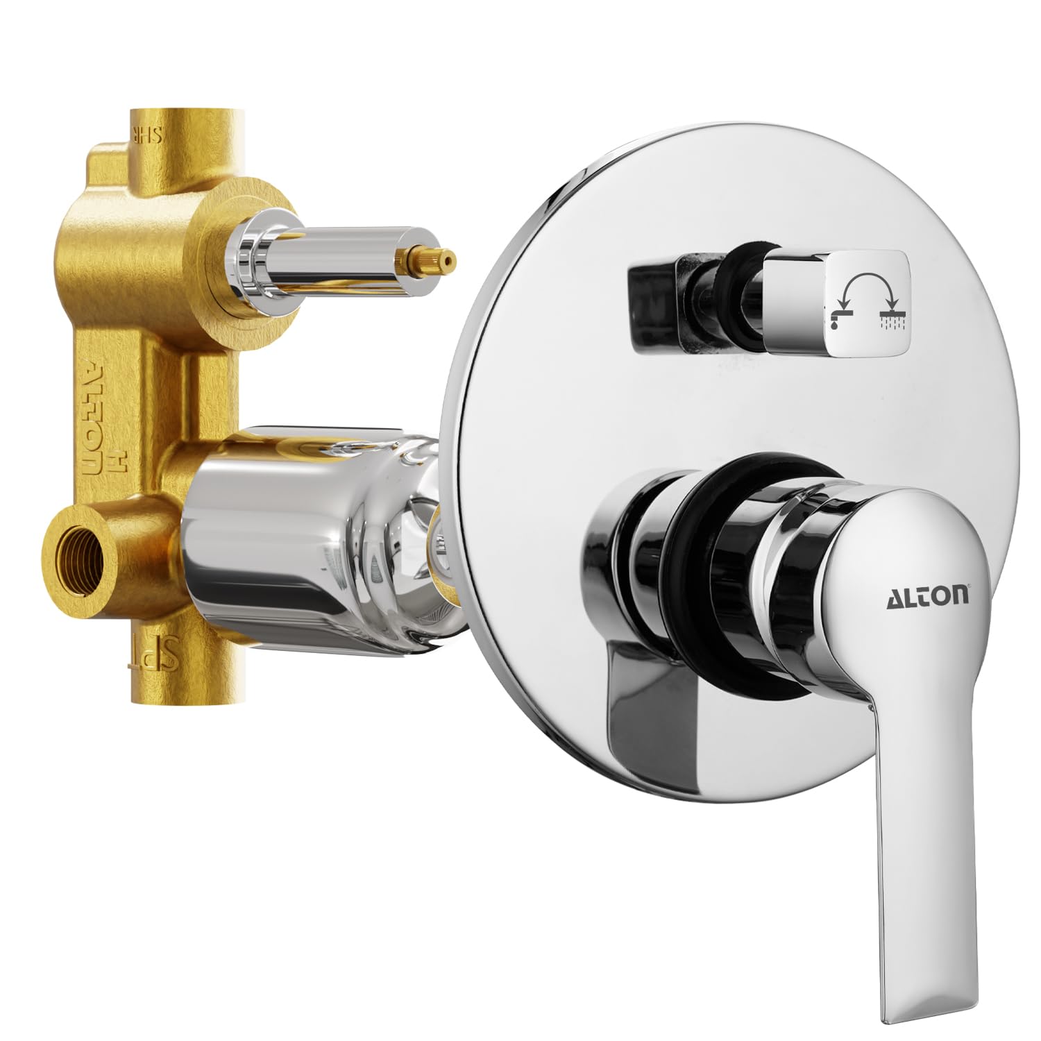 ALTON XNO5155, Brass, Concealed Body High Flow Diverter With Exposed Part Kit | Bathroom Shower System | Bathroom Mixer | Chrome Finish (B0D7HHMLF1) Amazon Price History, Amazon Price Tracker