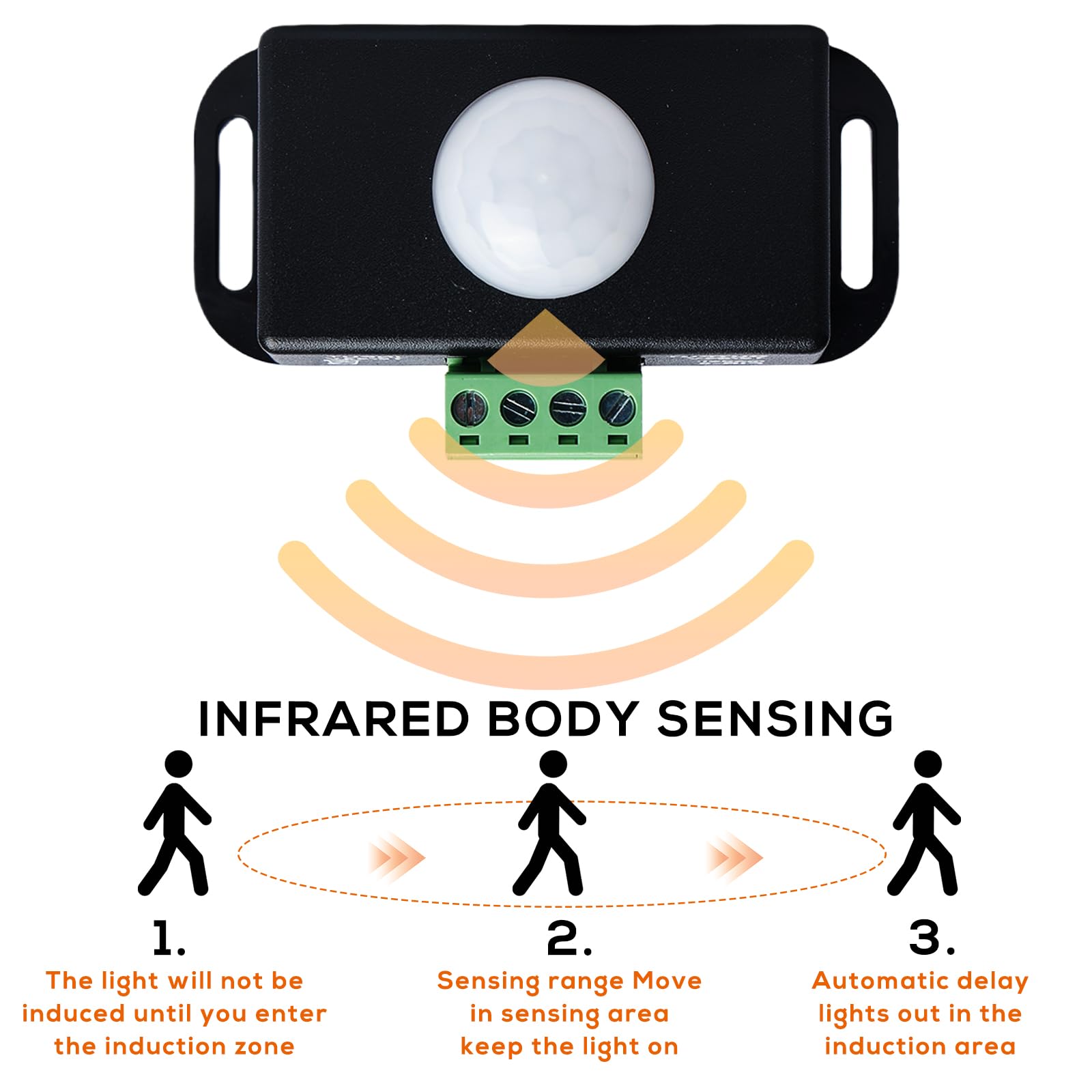 4 Pieza Interruptor con Sensor de Movimiento, Controlador de Interruptor LED con Sensor PIR de 12V/24V para Tiras de Luz LED Flexibles