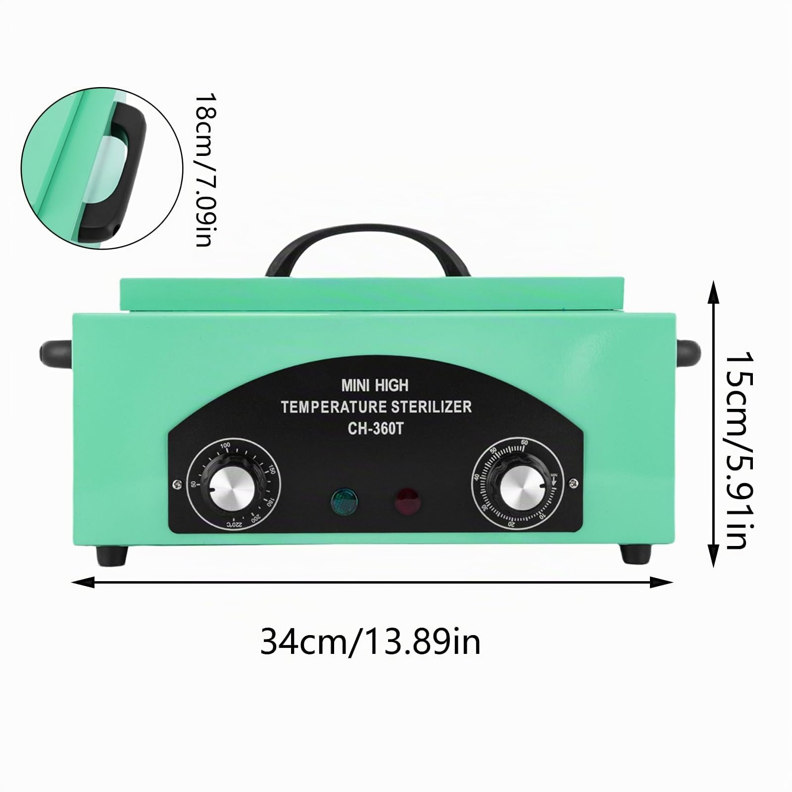 300W Sterilisateur Materiel Onglerie Stérilisateur Bocaux Stérilisateur à Air Chaud avec Minuterie Stérilisateur à Chaleur Sèche Stérilisateur pour Outils à Ongles