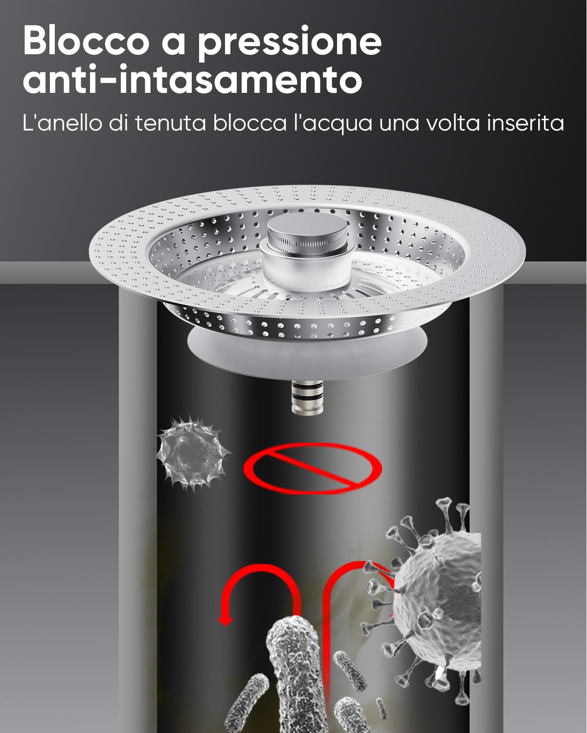 Tappo lavandino cucina e filtro lavandino combinato, 3 in 1 tappo lavello cucina in acciaio inox e filtro lavandino cucina per scarichi standard, protezioni ideali per il scarico lavandino cucina