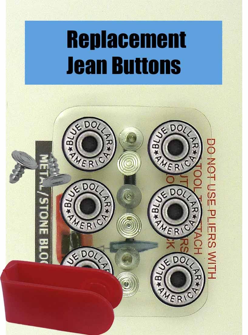 Jean Tack Buttons Kit, Set w/Tool-There is a Replacement Button for Levis! (17mm BGS)