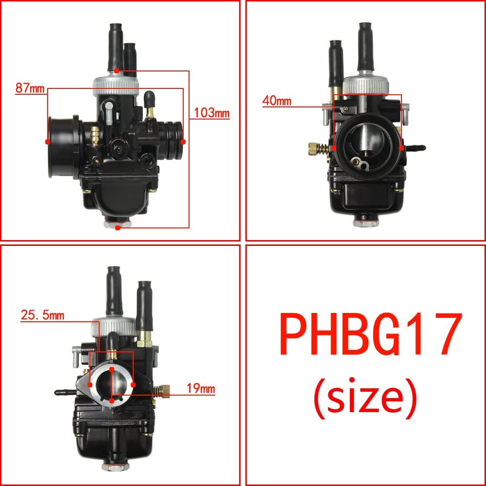 Carburador De Motocicletas, Adecuado para Yamaha Puch Zuma Scooter 17mm 19 Mm 21mm 50cc 90cc BWS100 Carburador Repuesto Moto(Negro,17mm)