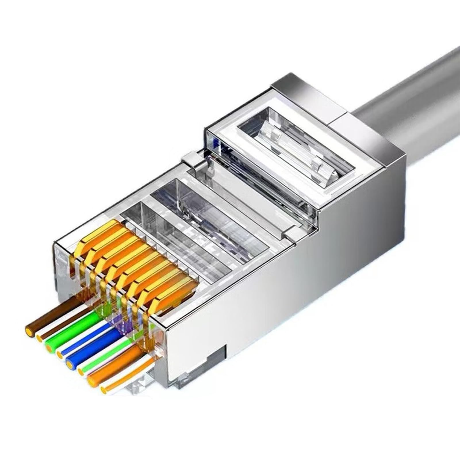 ZoeRax 30PCS RJ45 Cat8 Cat7 E Cat6A Pass Through Connettori 8P8C - Foto 12