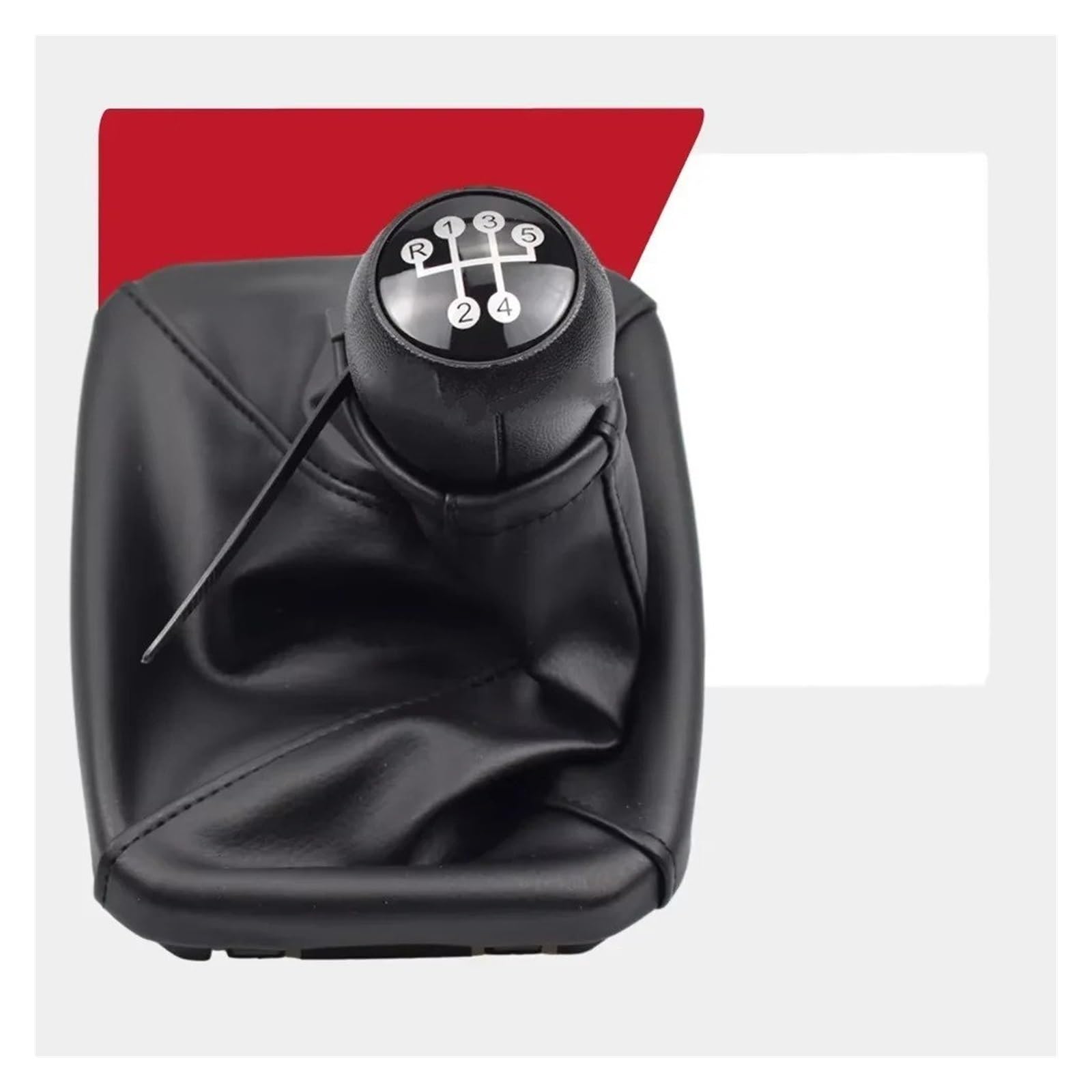 GLBLPEXELR Leather Gear Knob for Vauxhall for Opel MERIVA A 2003-2005 Car Styling 5 Speed Gear Shift Knob Lever Stick Gaitor(Head-Boot Cover)