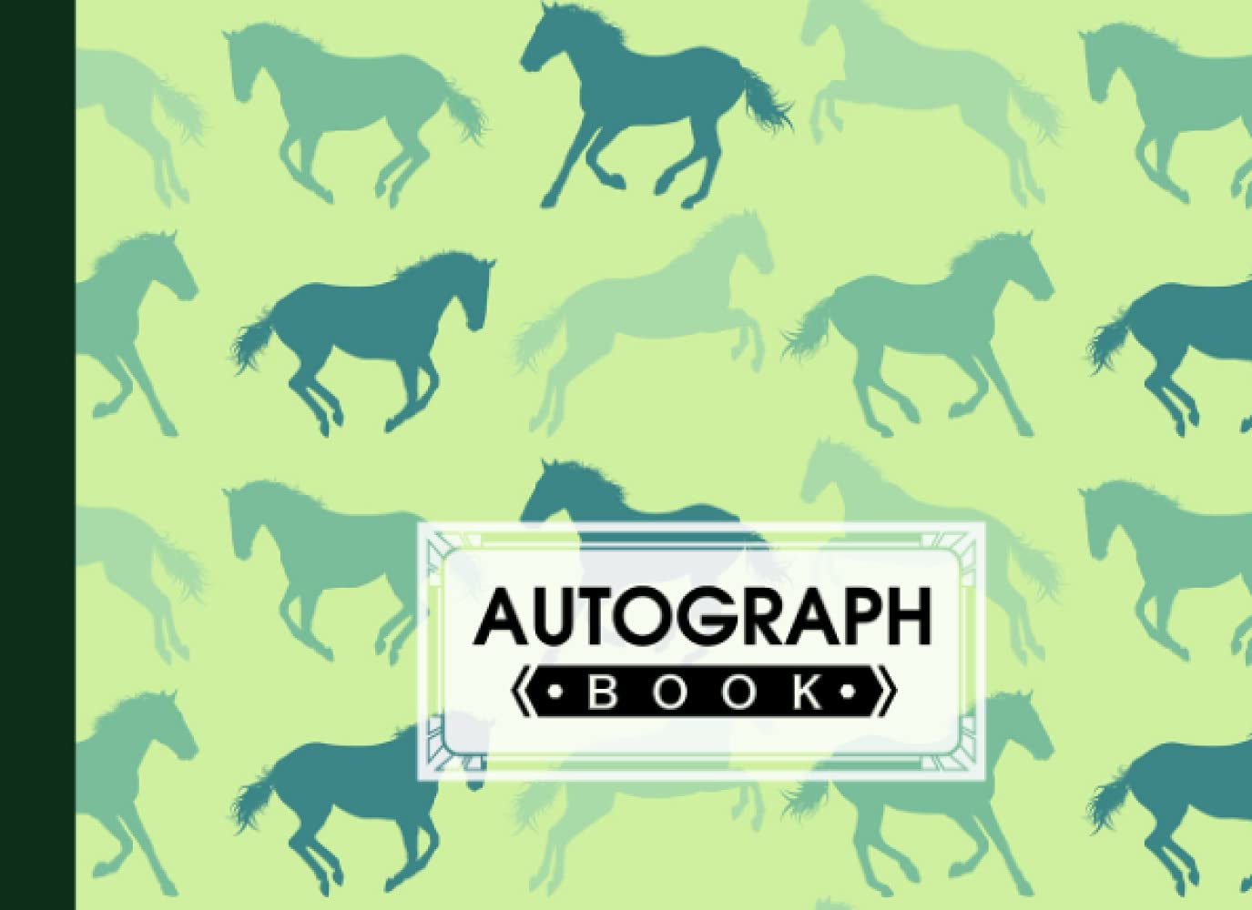 Autograph Book: Premium Horses Cover | Signatures Blank Scrapbook, Memorabilia Album Gift, Keepsake Memory Book, Size 8.25" x 6" By Theresia Schulz