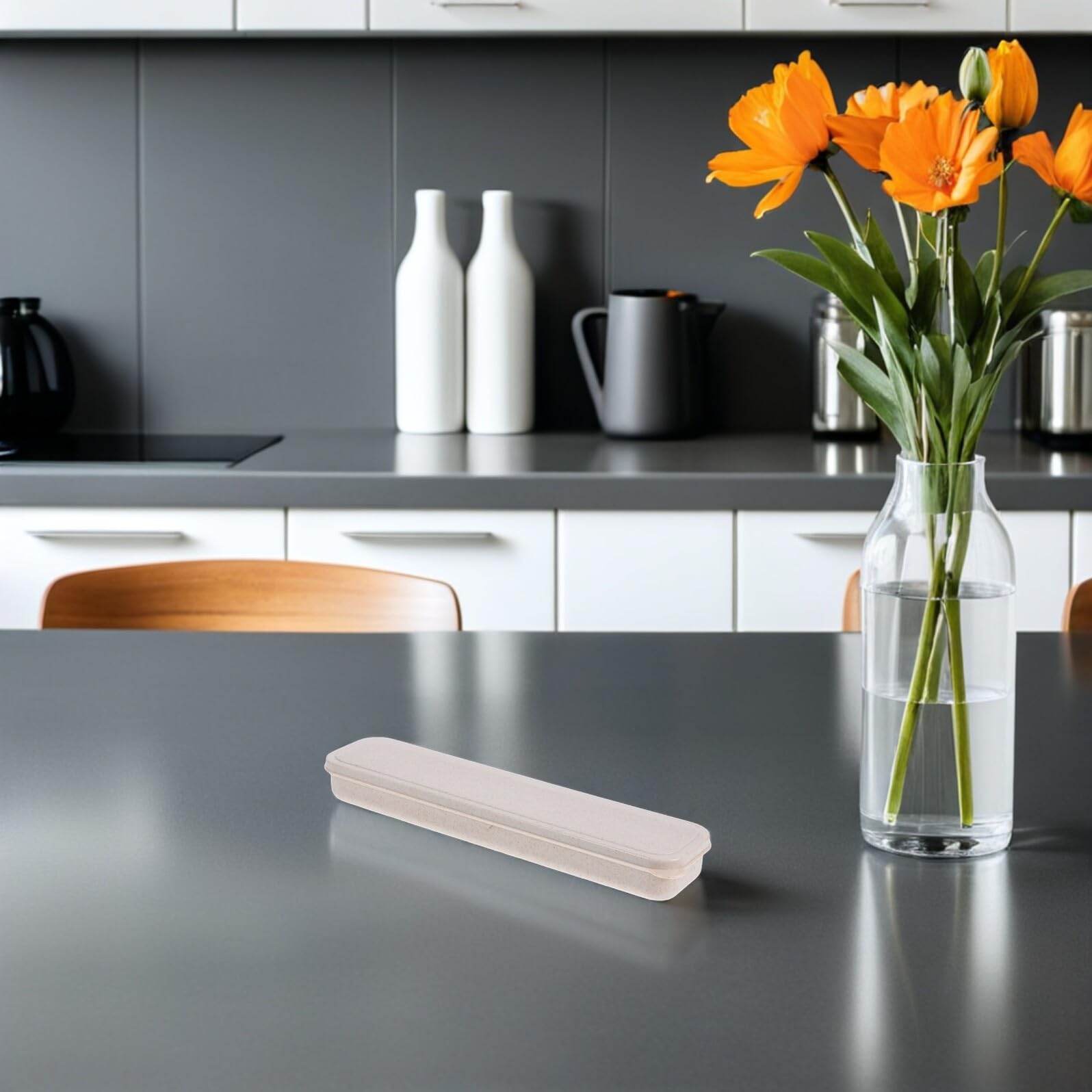 COLLBATH 10 Szt. Częściowy Plastikowy Pojemnik Sztućce z Pokrywą Przenośny Organizer Widelce Łyżki i Pałeczki Praktyczne Etui Do Przechowywania Sztućców Podróż i Piknik