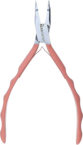 Miniatura 5 de The Beadsmith Alicates de nariz de cadena doblada de tacto satinado, 5.75 pulgadas (5.709 in) con cabeza de acero pulido, cómodas asas de agarre