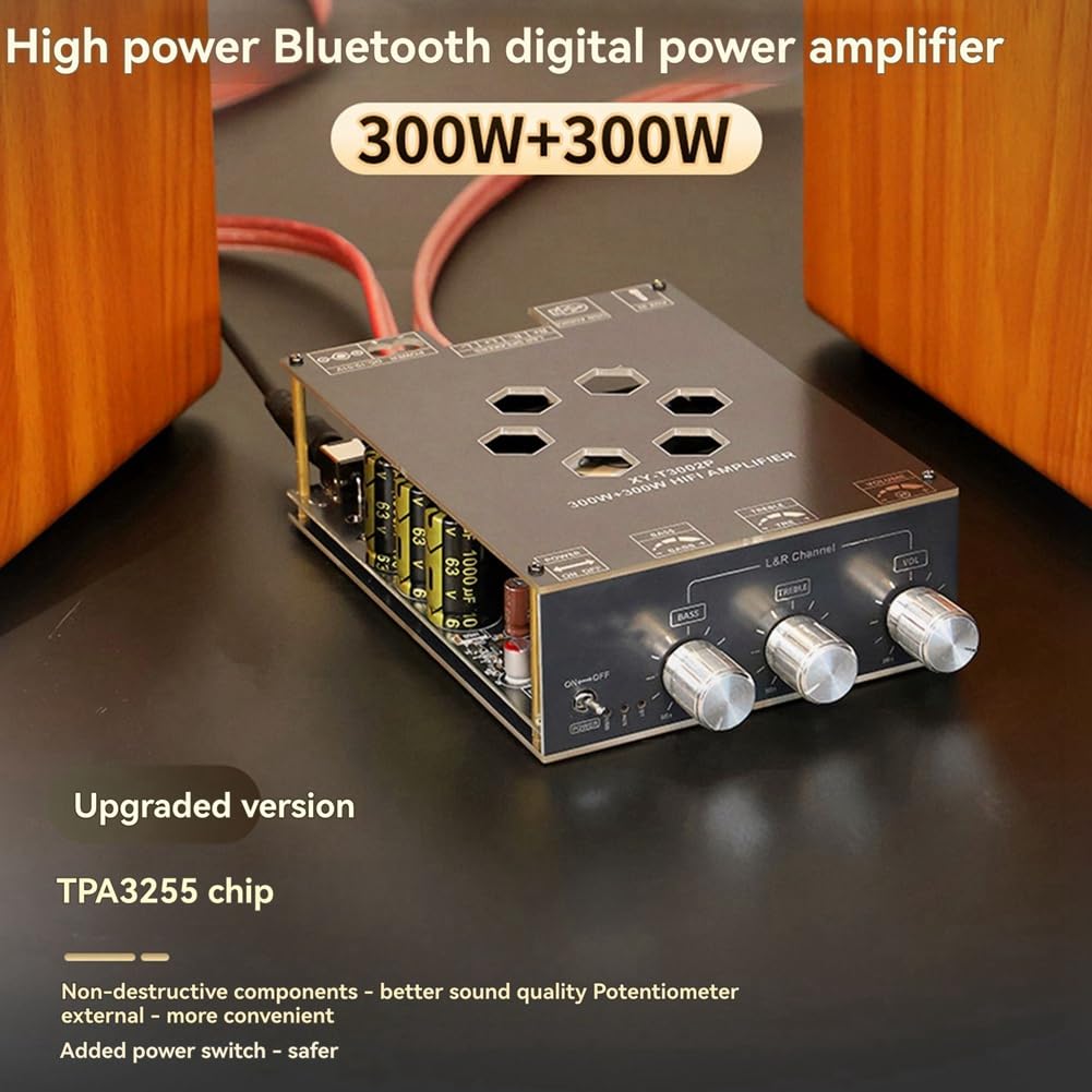 Conseil D'Amplificateur Audio Bluetooth XY-T3002P 300Wx 2 Module D'Amplificateur Audio TPA3255 avec Boîtier et Subwoofer Stéréo AMP Board