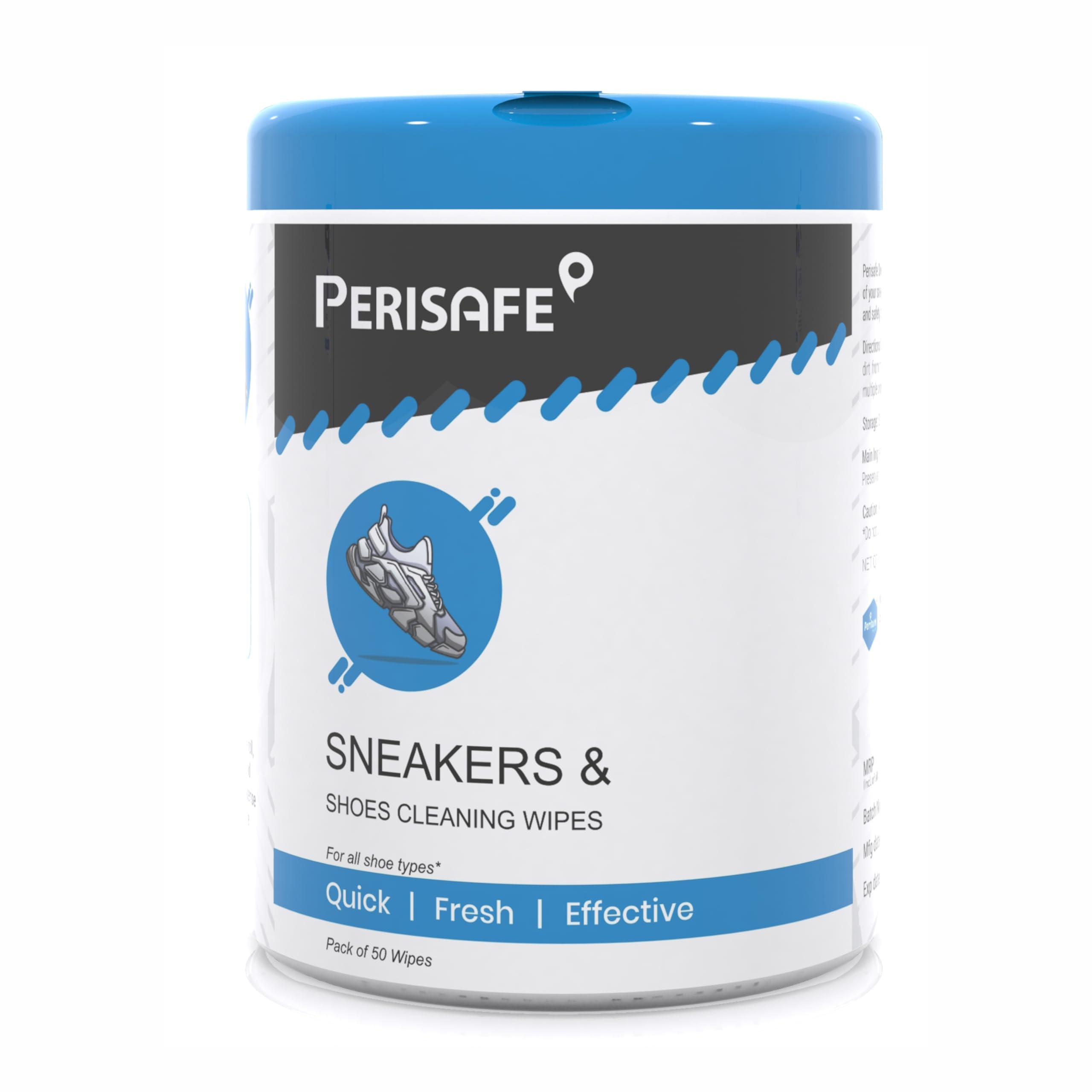 PERISAFE Sneaker and Shoe Cleaning Wipes | Quick, Effective & Fresh | For all shoe types | Pack of 50 Wipes (B0BX44THP5) Amazon Price History, Amazon Price Tracker