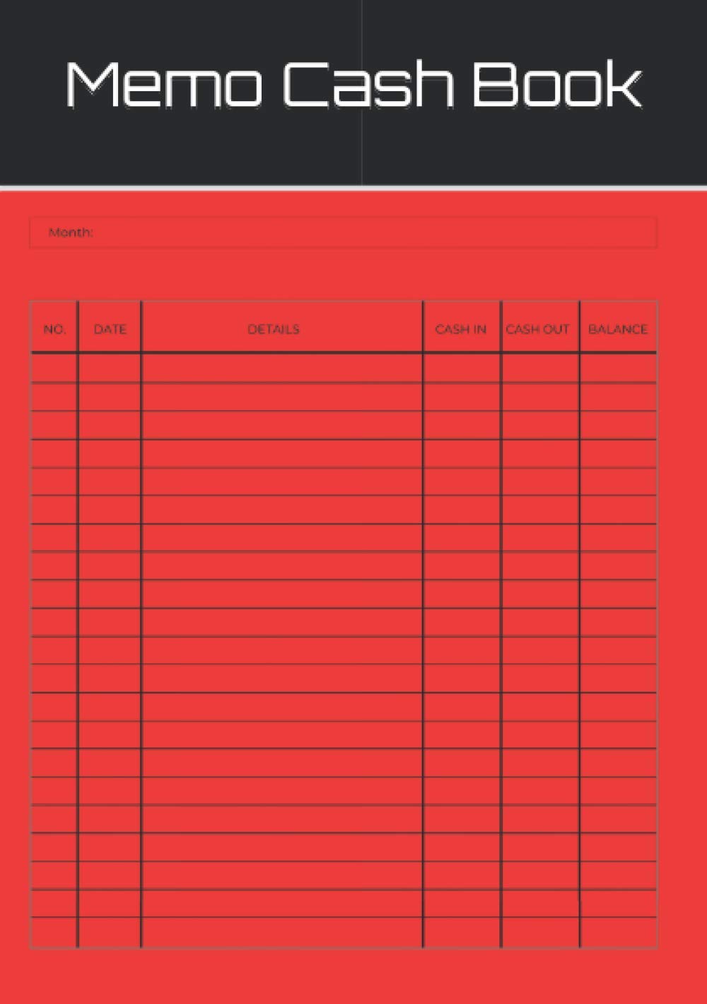 Memo Cash Book: Petty Cash Book. Simple Ledger. Journal for Small Business - A5, 100 pages.