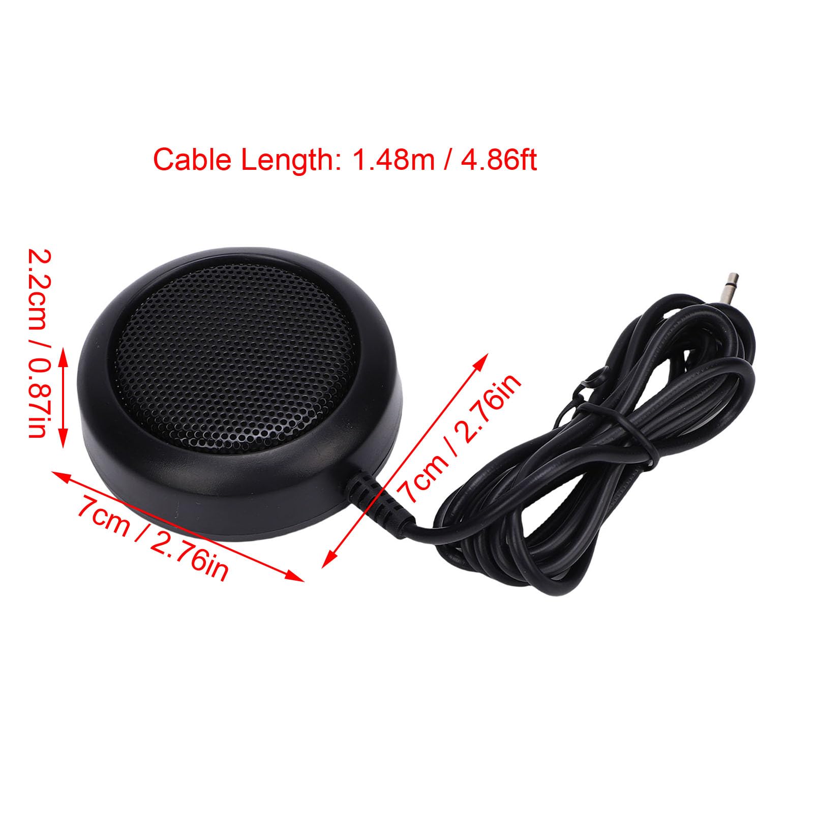 Altoparlante Esterno per Autoradio, Altoparlante Radio CB da 1 W con Spina da 3,5 Mm con Base Adesiva, per Ricetrasmettitore Mobile e Altre Autoradio 7x7x2,2 Cm /