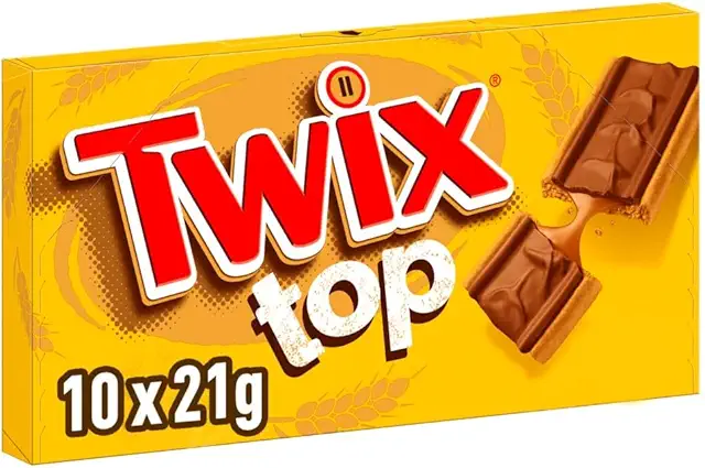 TWIX TOP - Biscuit Chocolat au Lait & Caramel - Friandises au Caramel - 210g