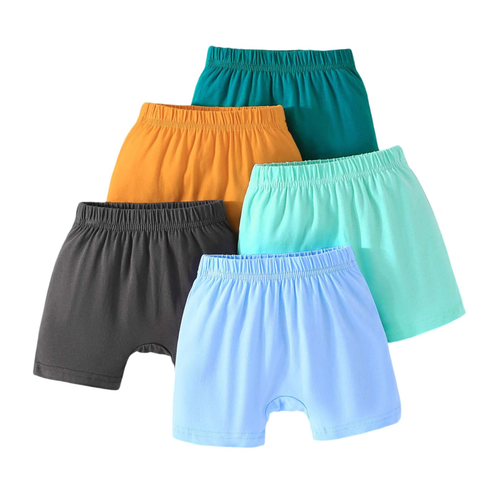 Generisch Lot de 5 shorts de jogging courts pour garçon - Short de sport d'été respirant avec taille élastique