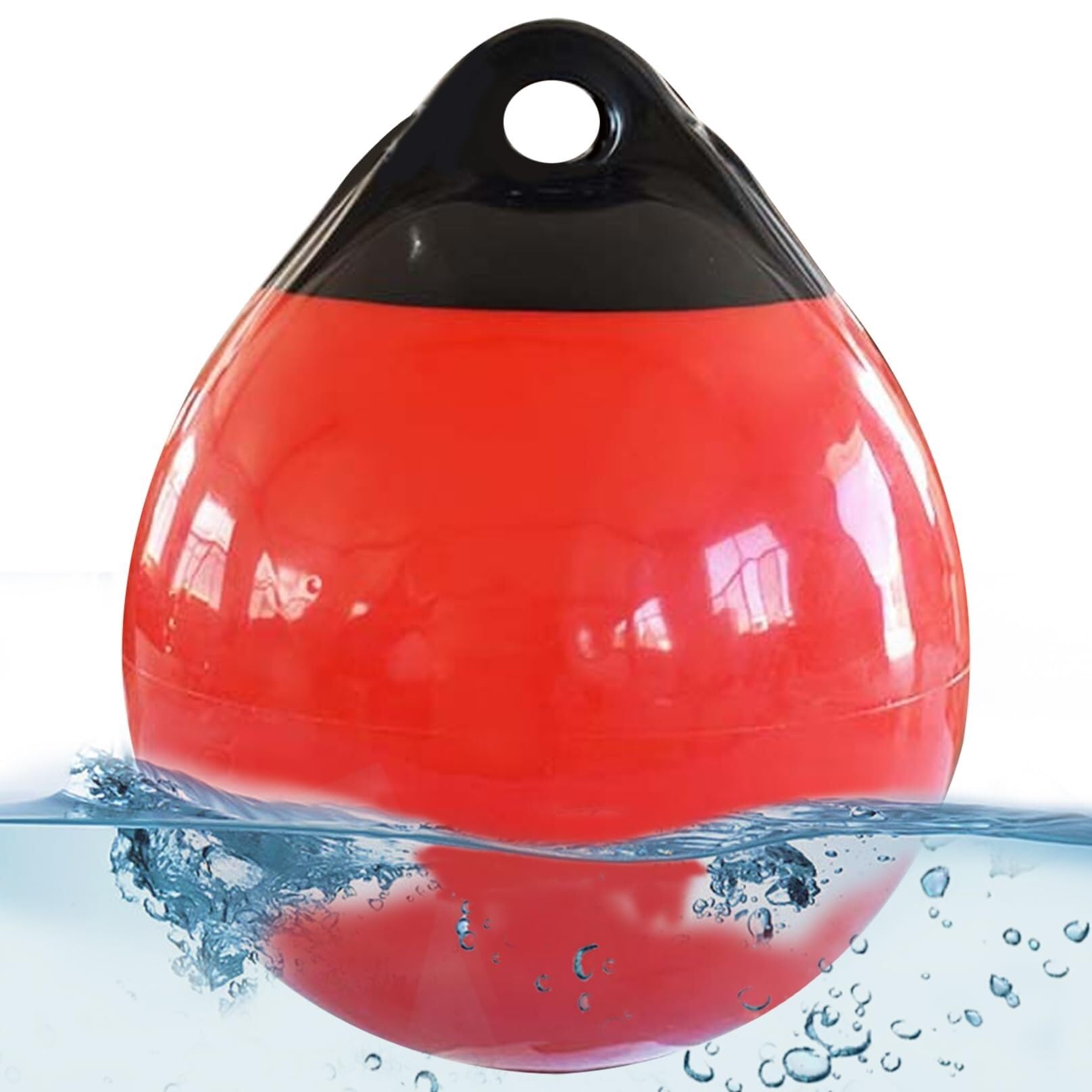 Boa di galleggiamento 8kg in PVC, 9,8x11,8 Pollici, parabordo per ormeggio | Boa di ormeggio rossa in PVC, galleggiabilità 8kg, 25x30cm, apertura 2,8cm. Facile gonfiaggio e sgonfiaggio.