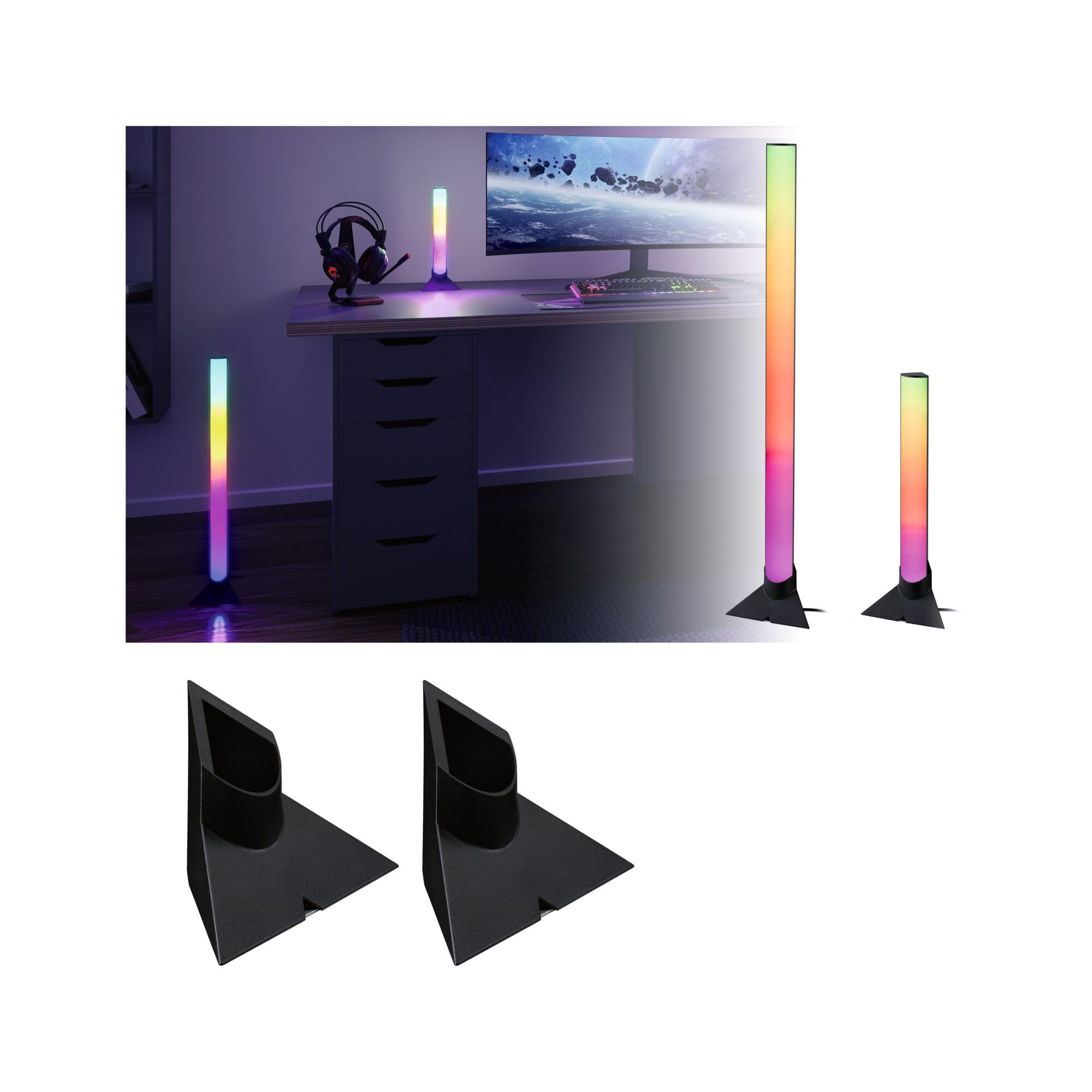 Paulmann 78874 akcesoria EntertainLED Lightbar podstawa 132 x 67 mm czarne aluminium, tworzywo sztuczne