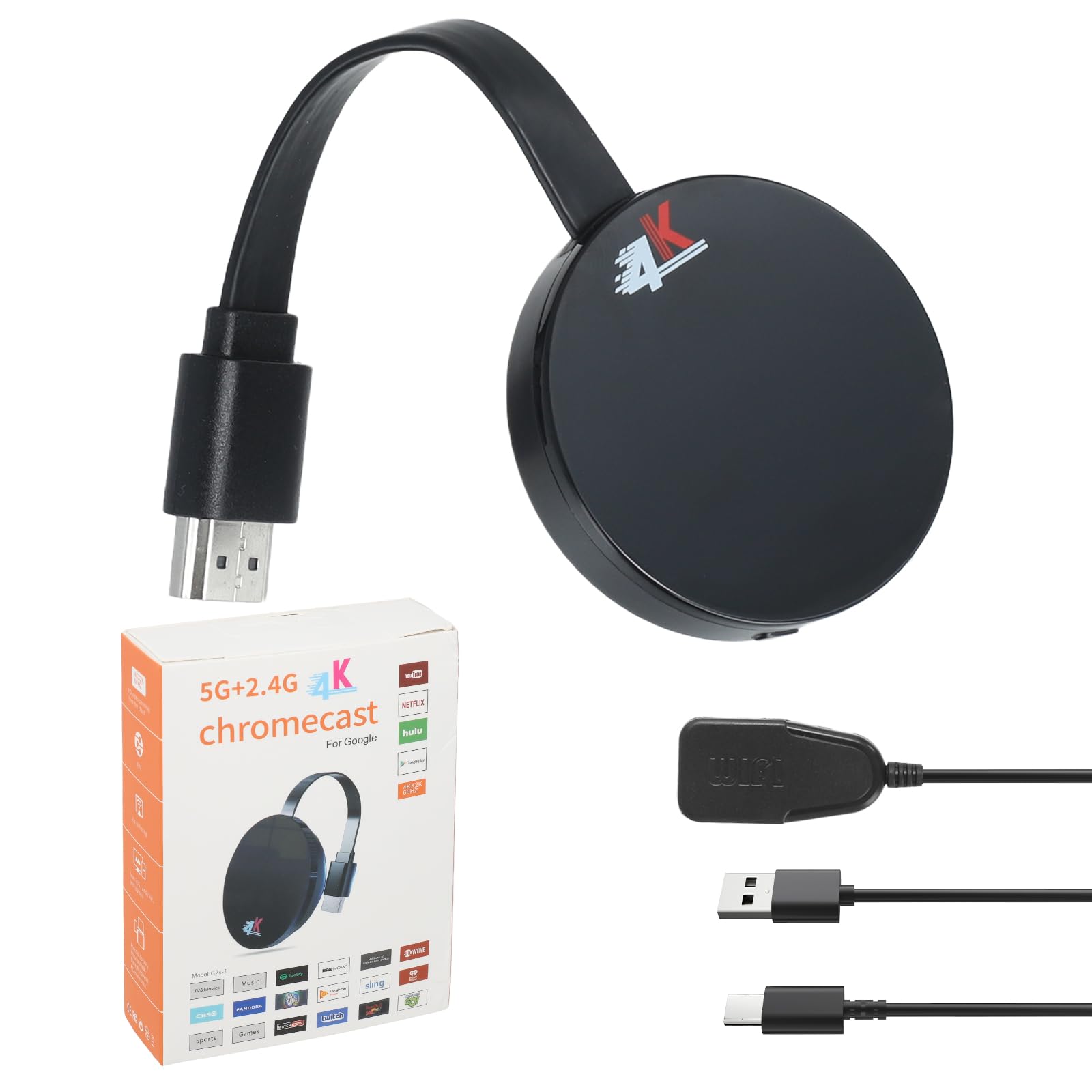 Chromecast Device for TV, 4K Miracast Dongle Wireless HDMI Display