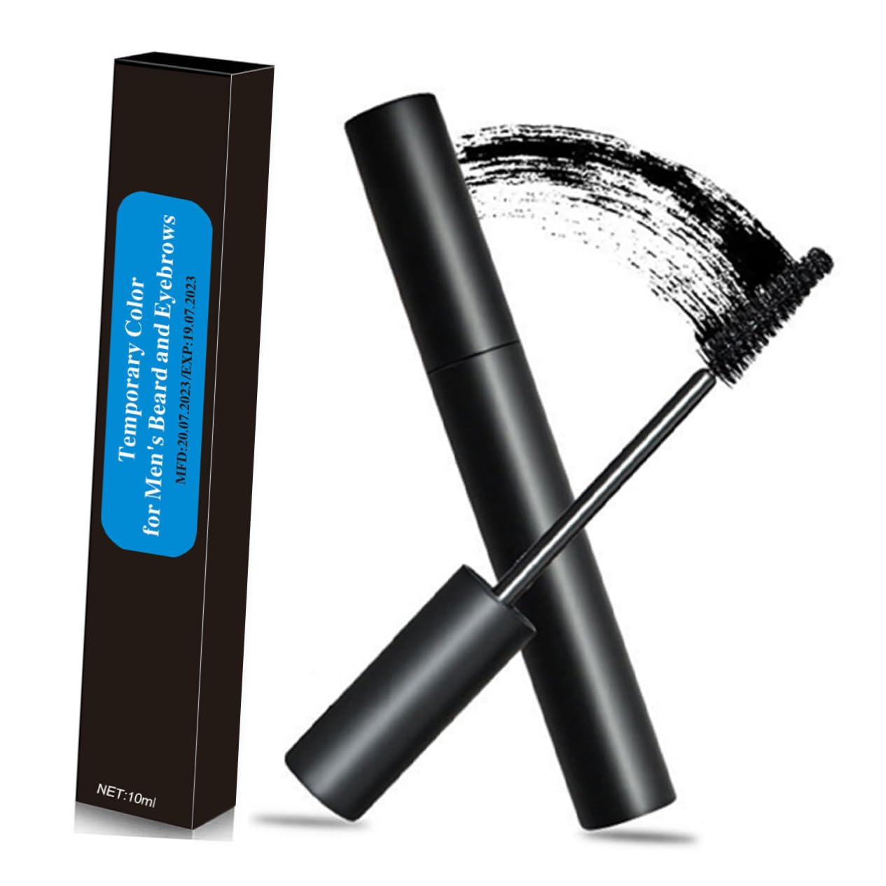 Mikinona Colorante per Barba 10ml Nero in Plastica per Sopracciglia e Barba da Uomo, Crema Temporanea Naturale per Risparmiare e Forza