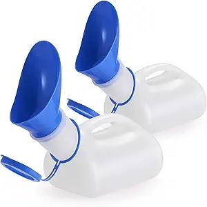 AWOKEN Unisex Urinal, Portable Toilet Urinal for Men and Women, Pee Bottle with a Lid and Funnel for Elderly Kids and Patients for Camping Outdoor Travel