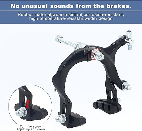 Miniatura 5 de WEEROCK Juego de frenos de bicicleta Calip, juego de frenos C delanteros y traseros, juego de frenos de llanta con palancas de freno de aleación de