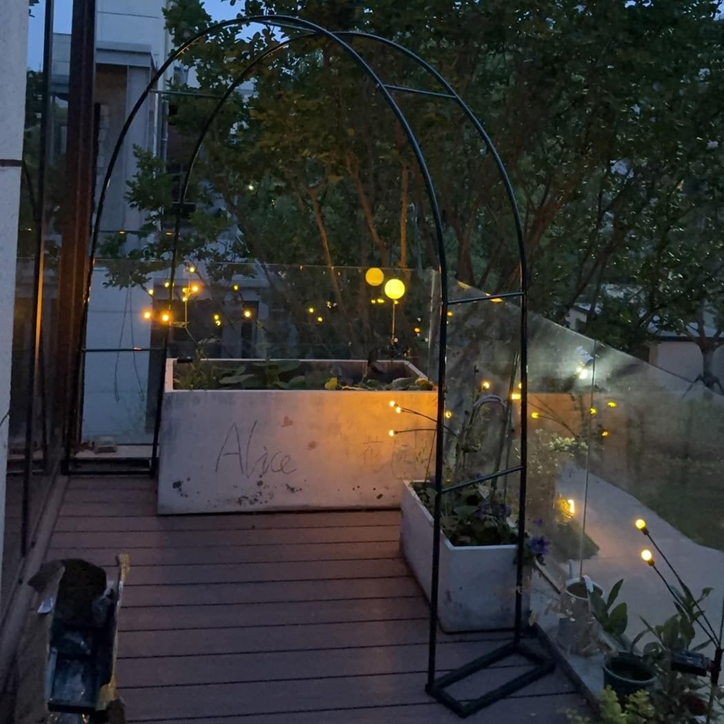 Grande arco da giardino in metallo per piante rampicanti, per matrimonio, pergolato, traliccio, resistente, verde scuro, arco per rose, 280 x 220 cm, larghezza 120/180/260/300/350 cm