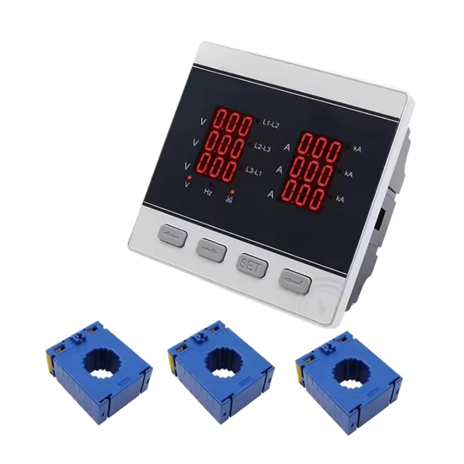 Misuratore multifunzione Voltmetro amperometrico trifase digitale, con 3 pezzi CT