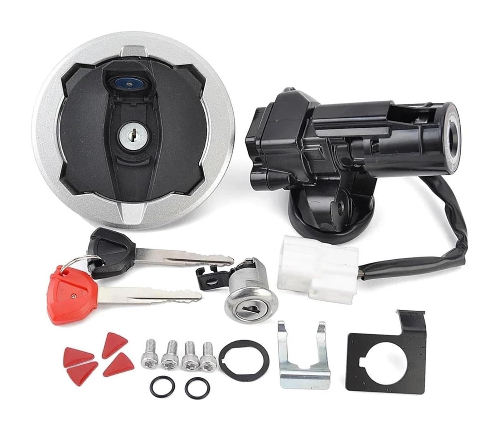 Cerradura De Encendido para Kawasaki Z400 2019-2022 27048-5216 27005-0670 51049-0735 Interruptor Arranque Encendido Motocicleta Tapa Tanque Combustible Bloqueo 2 Llaves