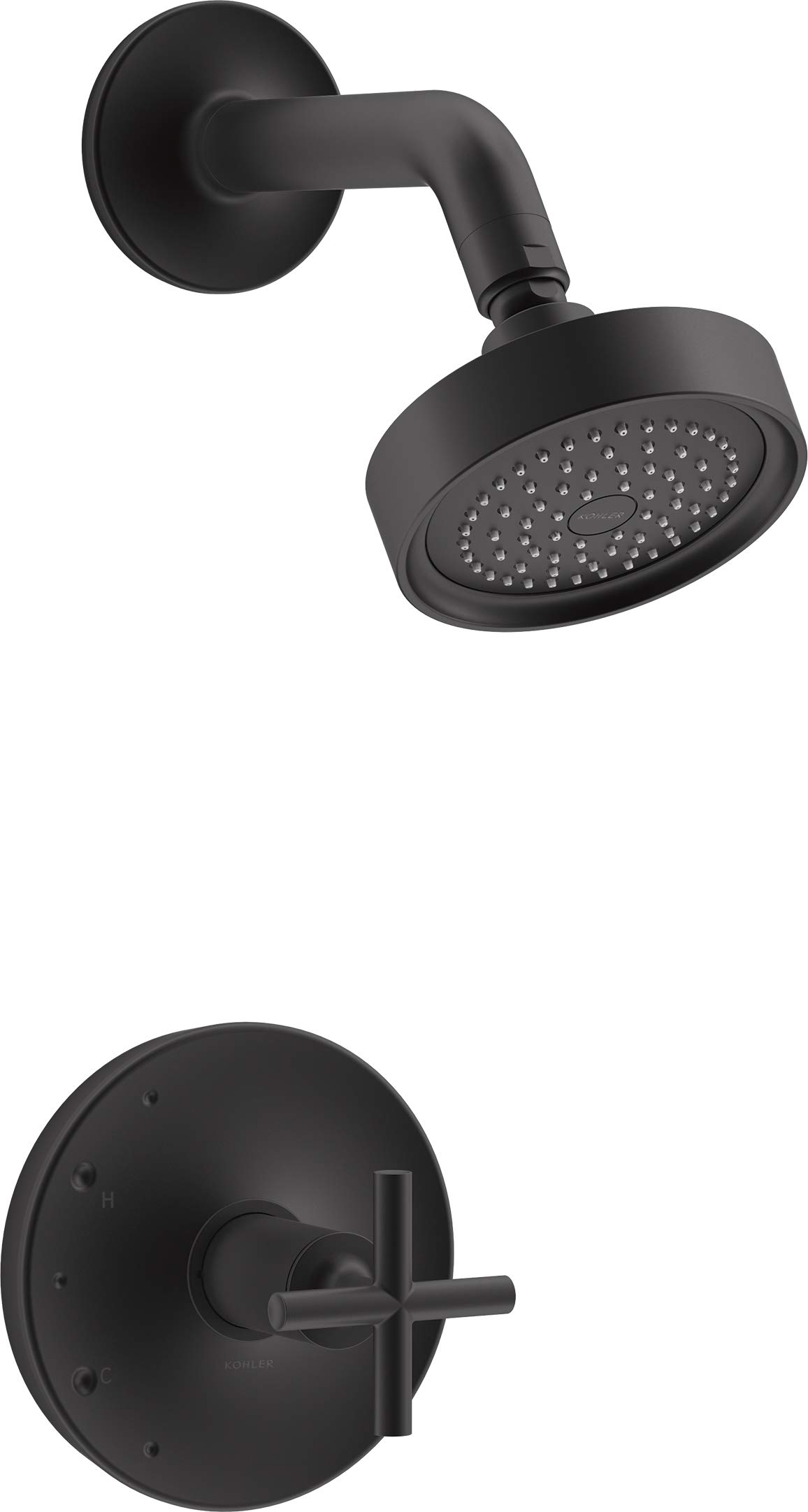 KOHLER Purist Rite-Temp shower trim with cross handle and 2.5 gpm showerhead