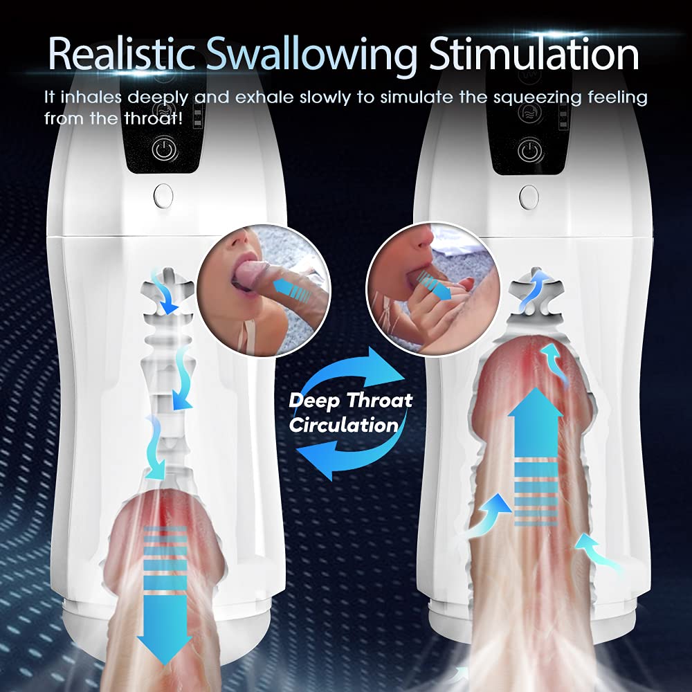 tivino male masturbator Male Masturbaters Automatic Electric Thrusting Sucking Heating Stroker Oral  Sex