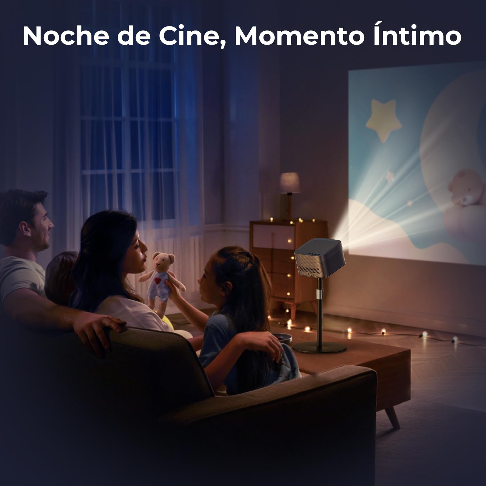Soporte de Proyector de Escritorio, Altura Ajustable 30-47cm con Rotación de Ángulo de 360°, Ahorro de Espacio, Soporta hasta 5 kg, Compatible con Proyectores, Cámaras, Cámaras Web y Más