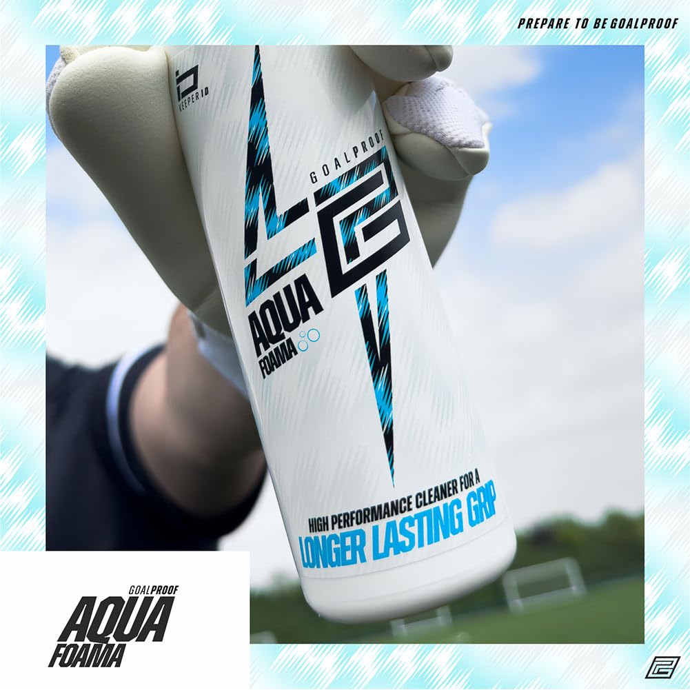 Goalproof Aqua Foama Nettoyant pour gants de gardien de but | Mousse de nettoyage pour gants de gardien de but | Mousse moussante pour gants de gardien de but | Prise en main plus durable
