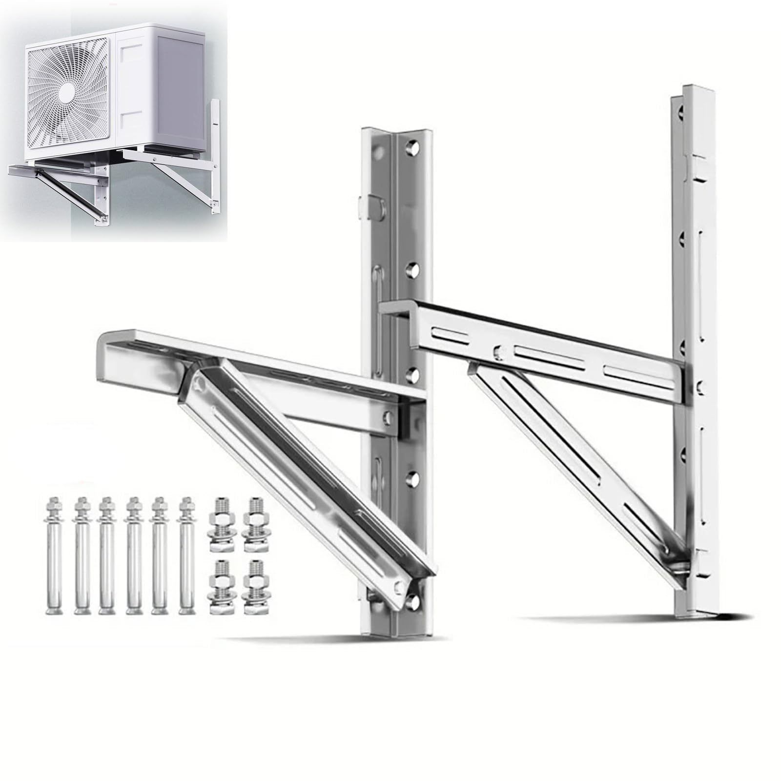 Sxklyrf One Color Mini Split Wall Mounting Bracket For 9000-42000 Btu Ductless Mini Split Ac Heat Pump, Mini Split Wall Mount Support Bracket Support Up To 770 Lbs(56X58cm/22X23in)
